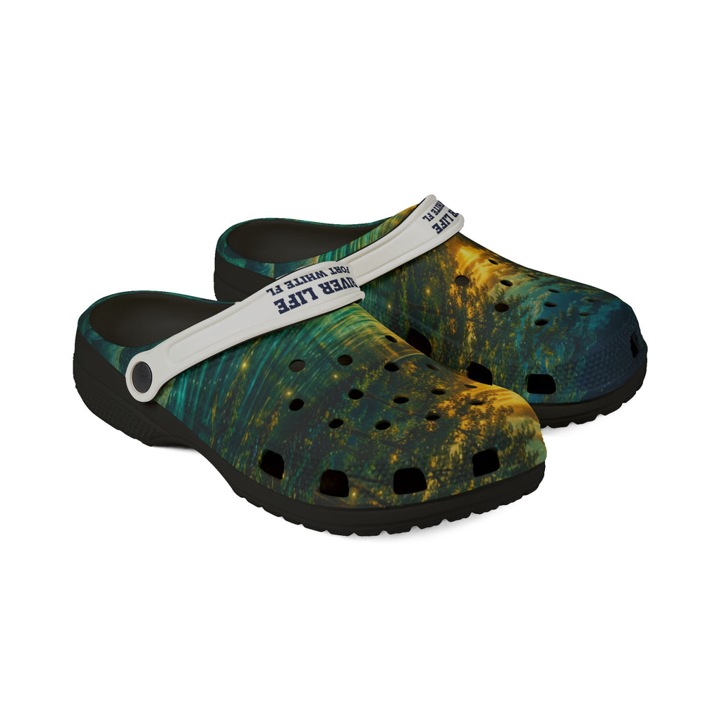 Golden Springs Print EVA Clogs — Lightweight Foam Slip-On Shoes