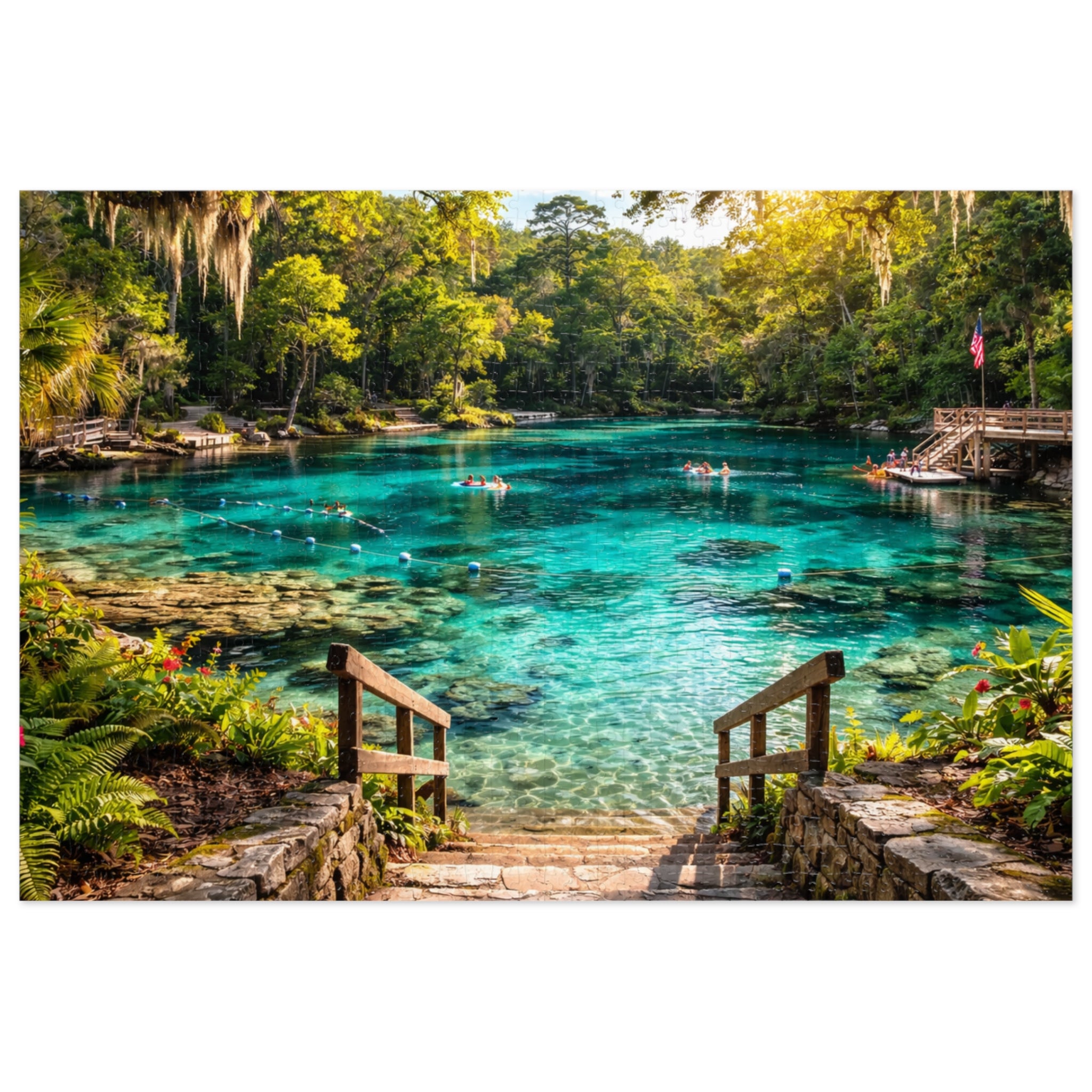 Ichetucknee Head Springs Jigsaw Puzzle with Tin — Scenic Nature Puzzle for Adults & Families