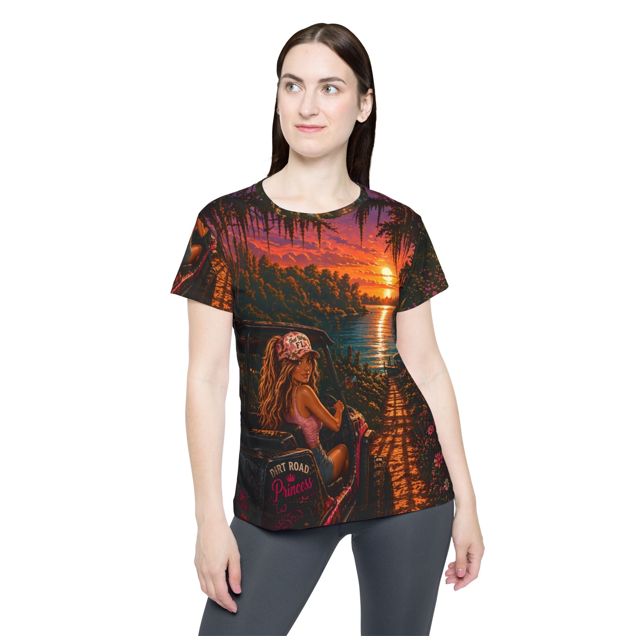 Dirt Road Princess — Fort White FL River Life All-Over Print Tee The Kellie