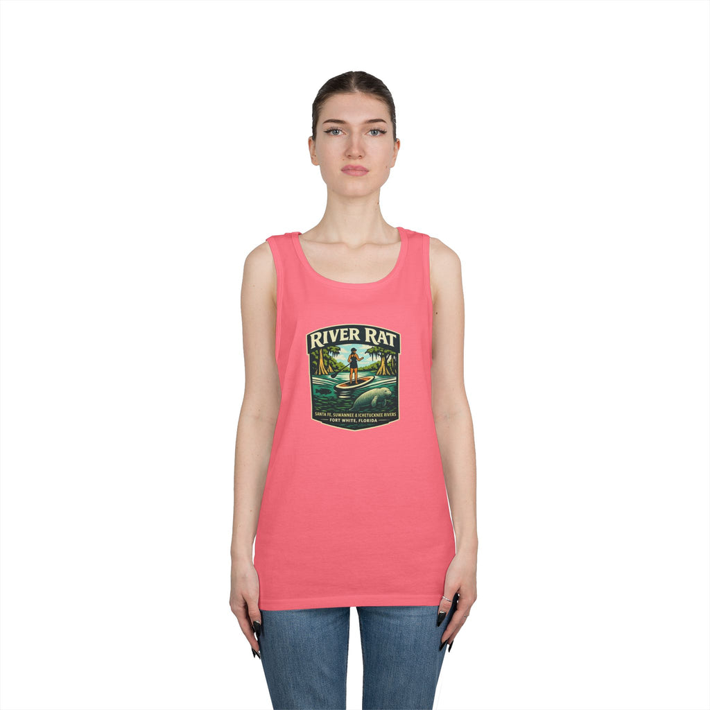 River Rat Kayak Tank Top — Vintage River Fishing Outdoor Graphic