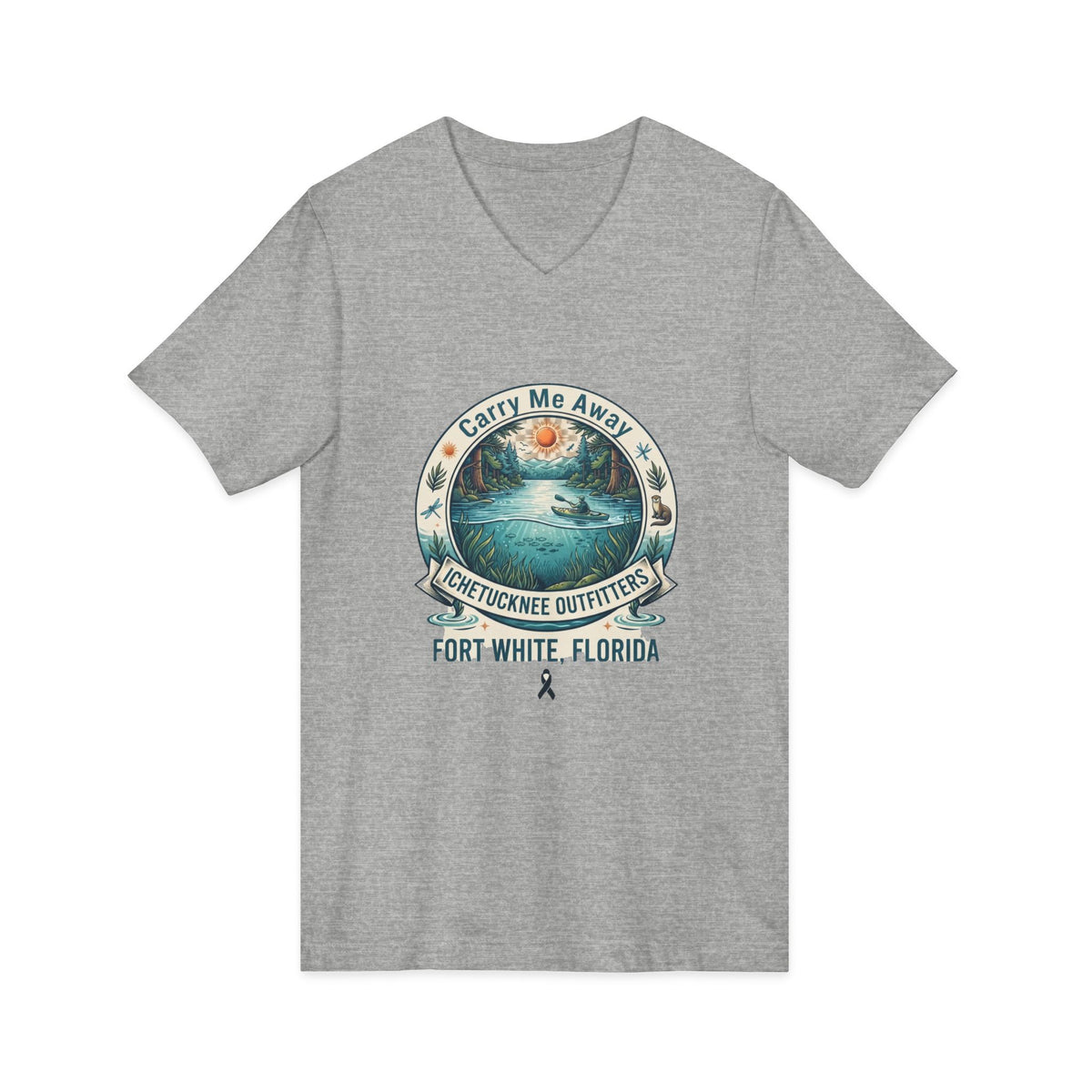 Fort White, Florida — 'Carry Me Away' Vintage Surf Graphic V‑Neck