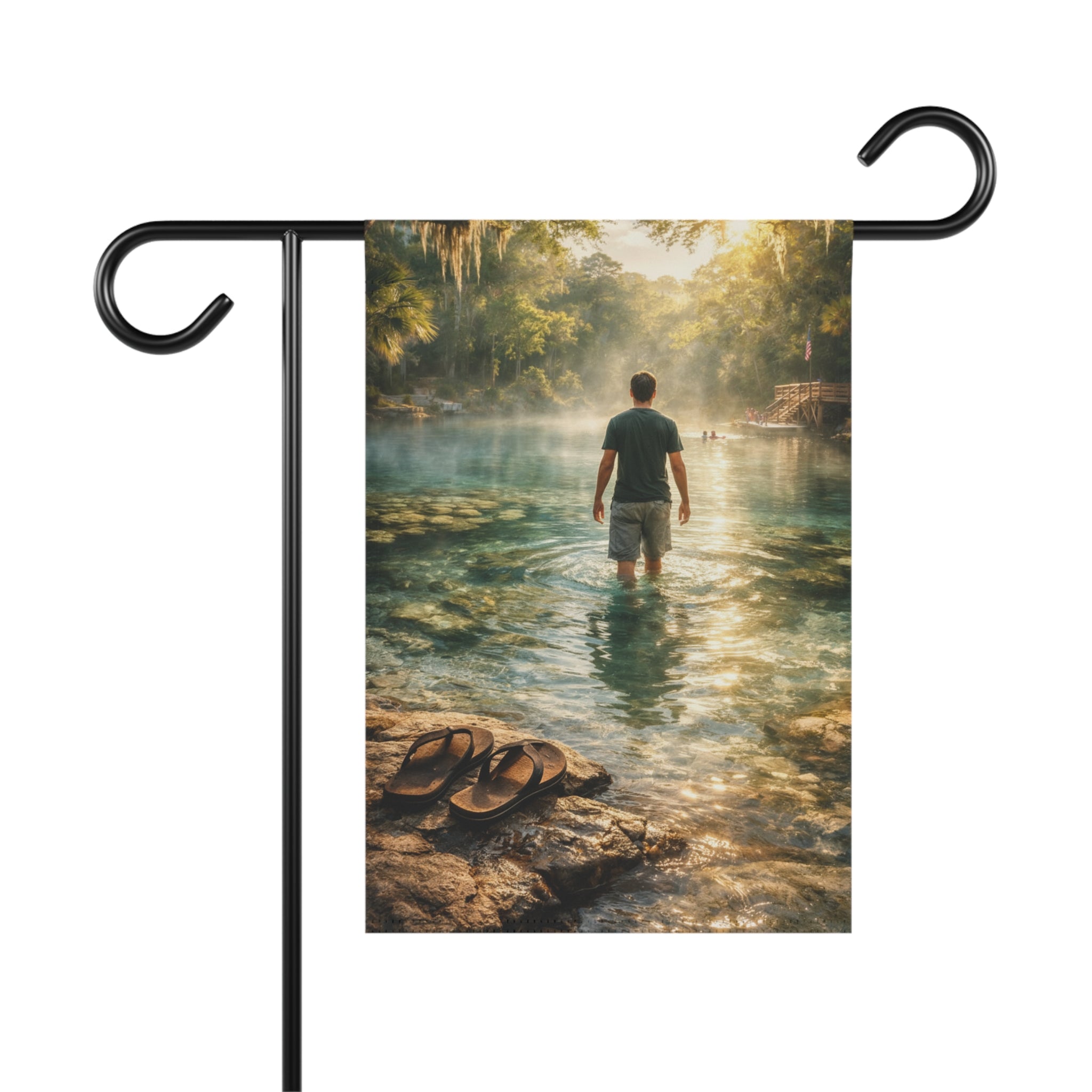 Fort White Springs Garden Flag — Florida River Life Wall Art