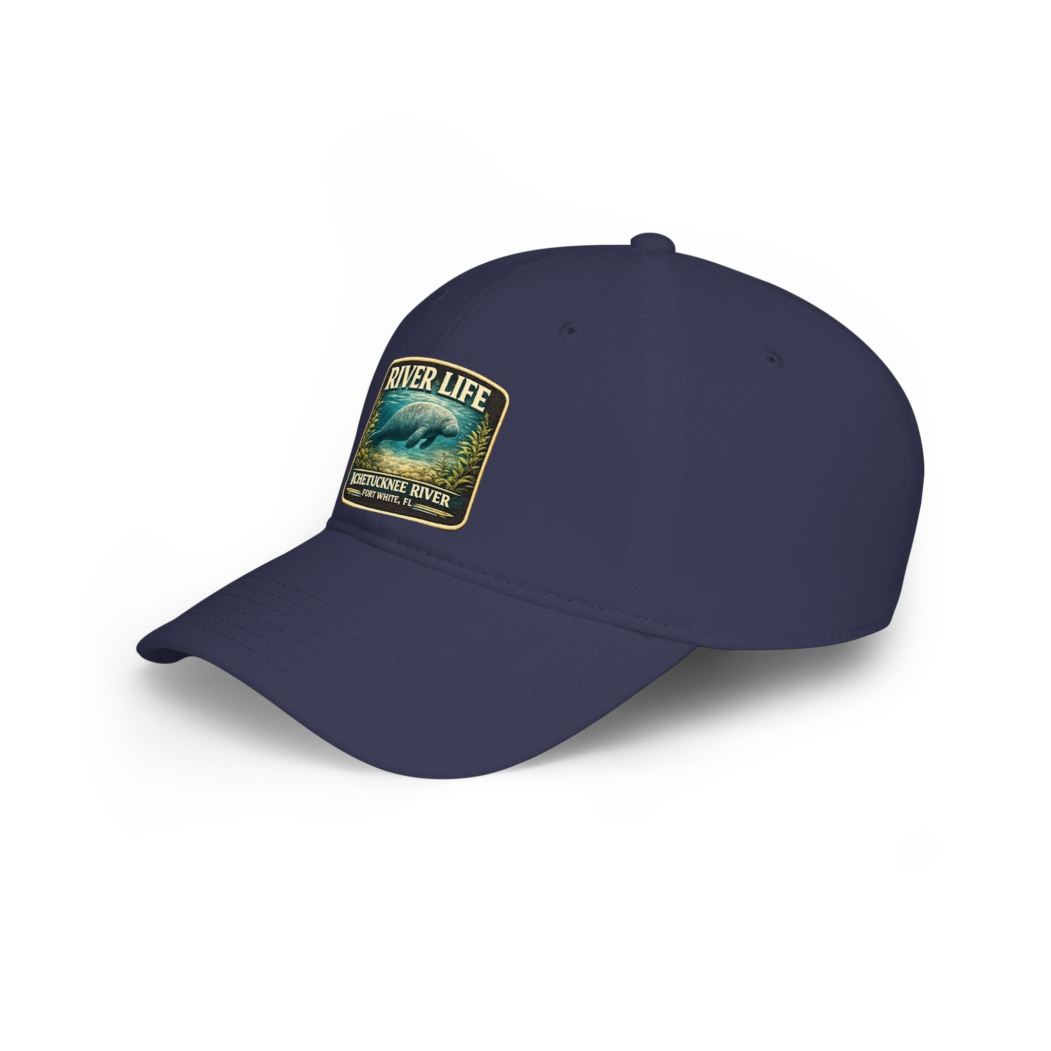 River Life Low Profile Baseball Cap — Ichetucknee River Manatee Patch