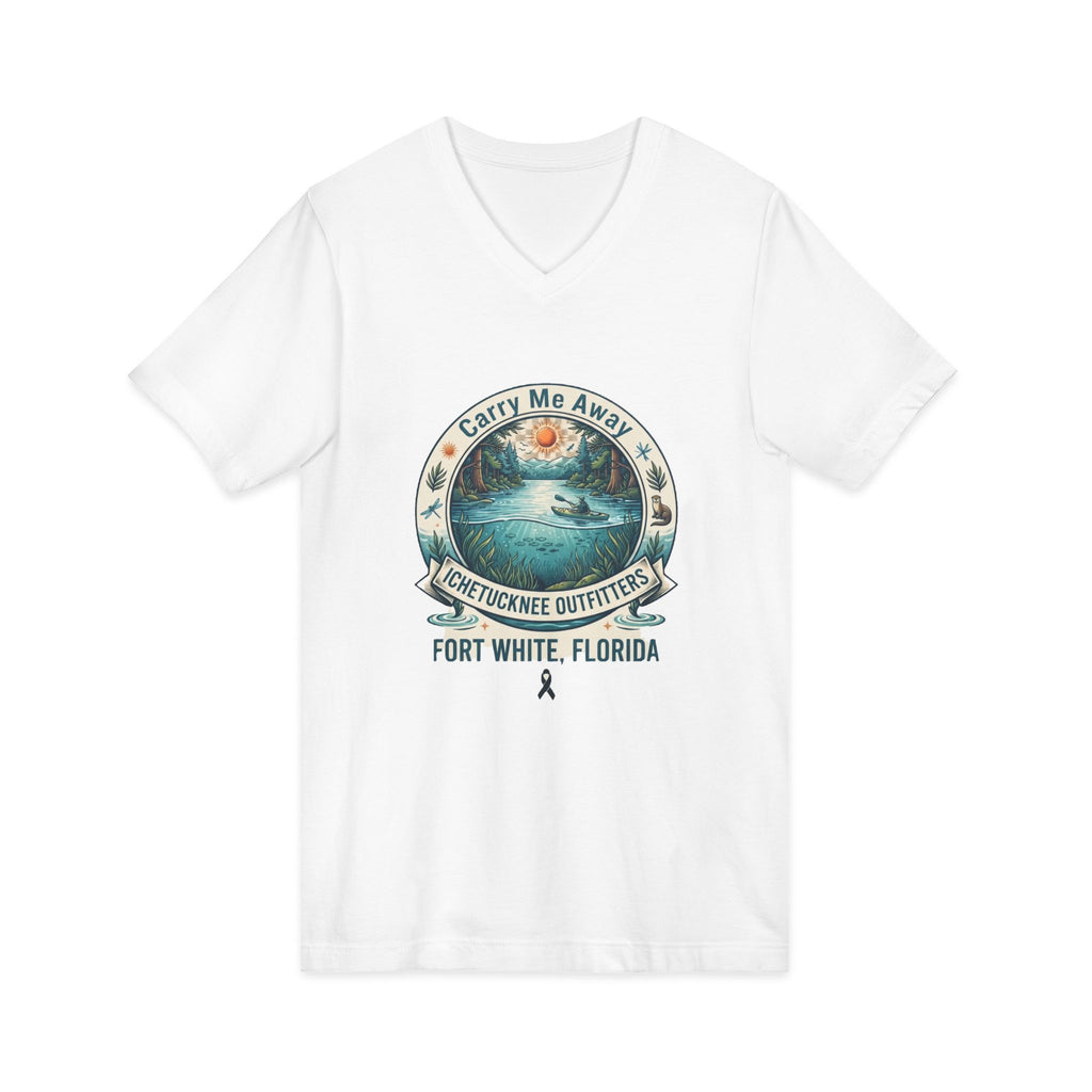 Fort White, Florida — 'Carry Me Away' Vintage Surf Graphic V‑Neck