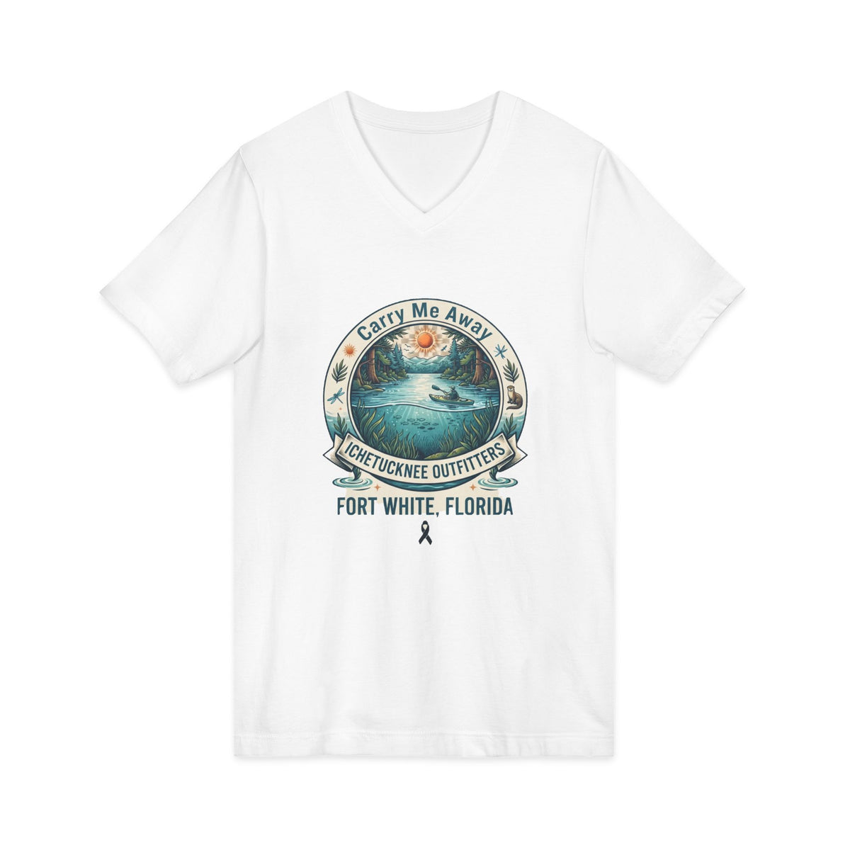 Fort White, Florida — 'Carry Me Away' Vintage Surf Graphic V‑Neck