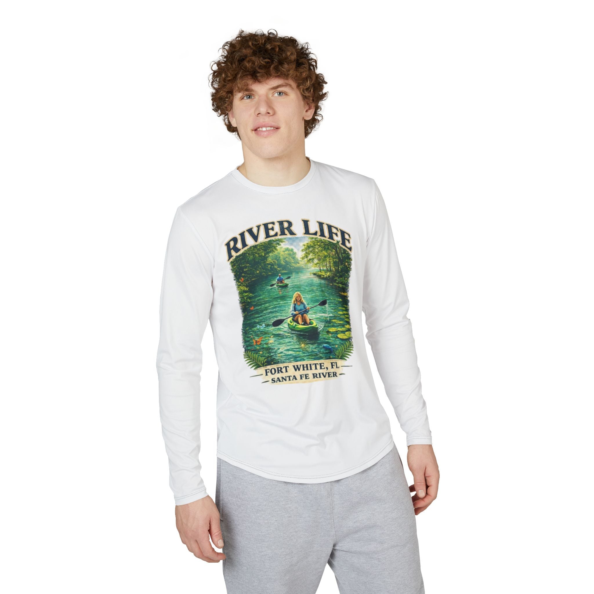 River Life UV Long Sleeve Shirt — Santa Fe River Kayak Tee