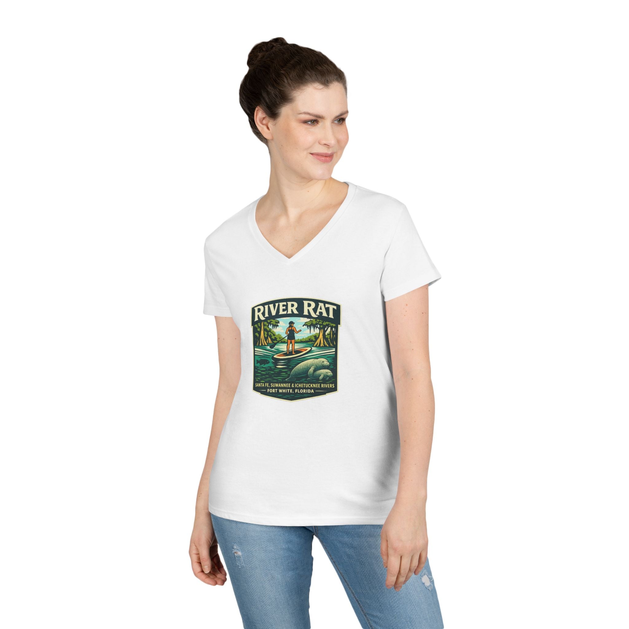 River Rat Ladies T-Shirt – Santa Fe, Suwannee & Ichetucknee Rivers | Fort White Florida Springs Tee