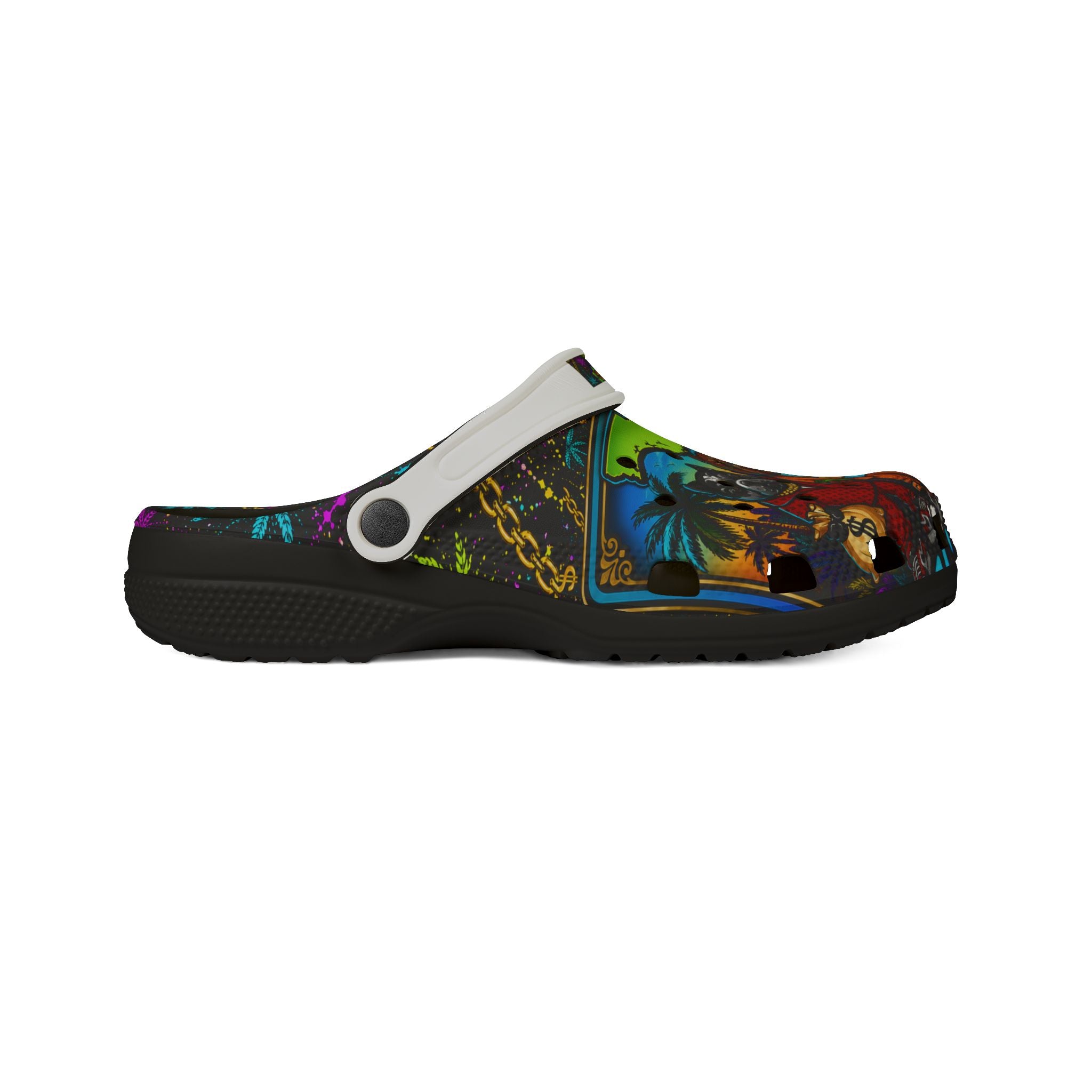 Shinetime Clogs — Colorful Cartoon Dog Crew Design (All-Over Print)