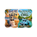 Beach Life & River Springs Sticker — “Beach Life Can Make You Salty / River Springs Life Will Make You Chill” Kiss-Cut Sticker (Fort [...]