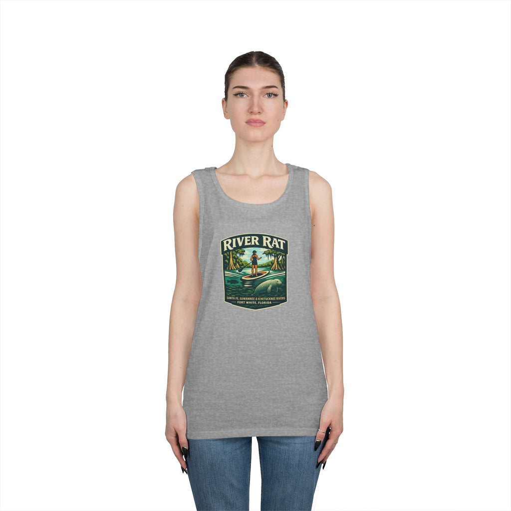 River Rat Kayak Tank Top — Vintage River Fishing Outdoor Graphic