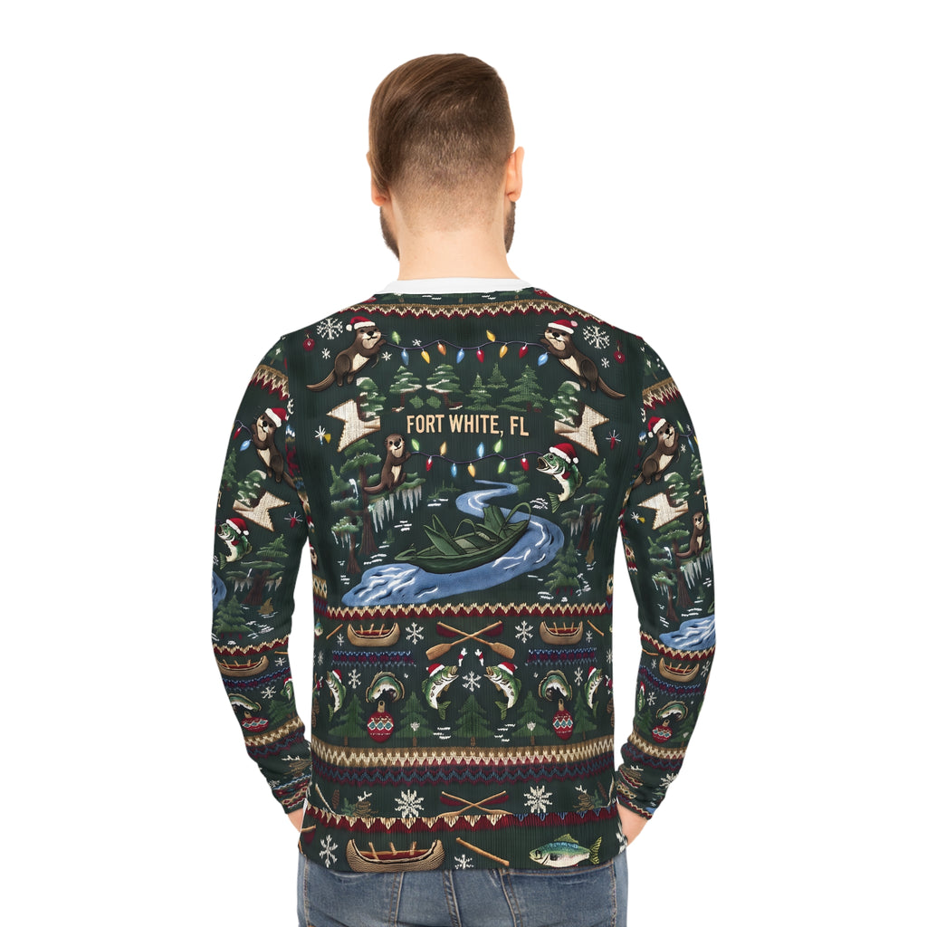 River Christmas Sweatshirt – Fort White FL Holiday Boating Ugly Sweater