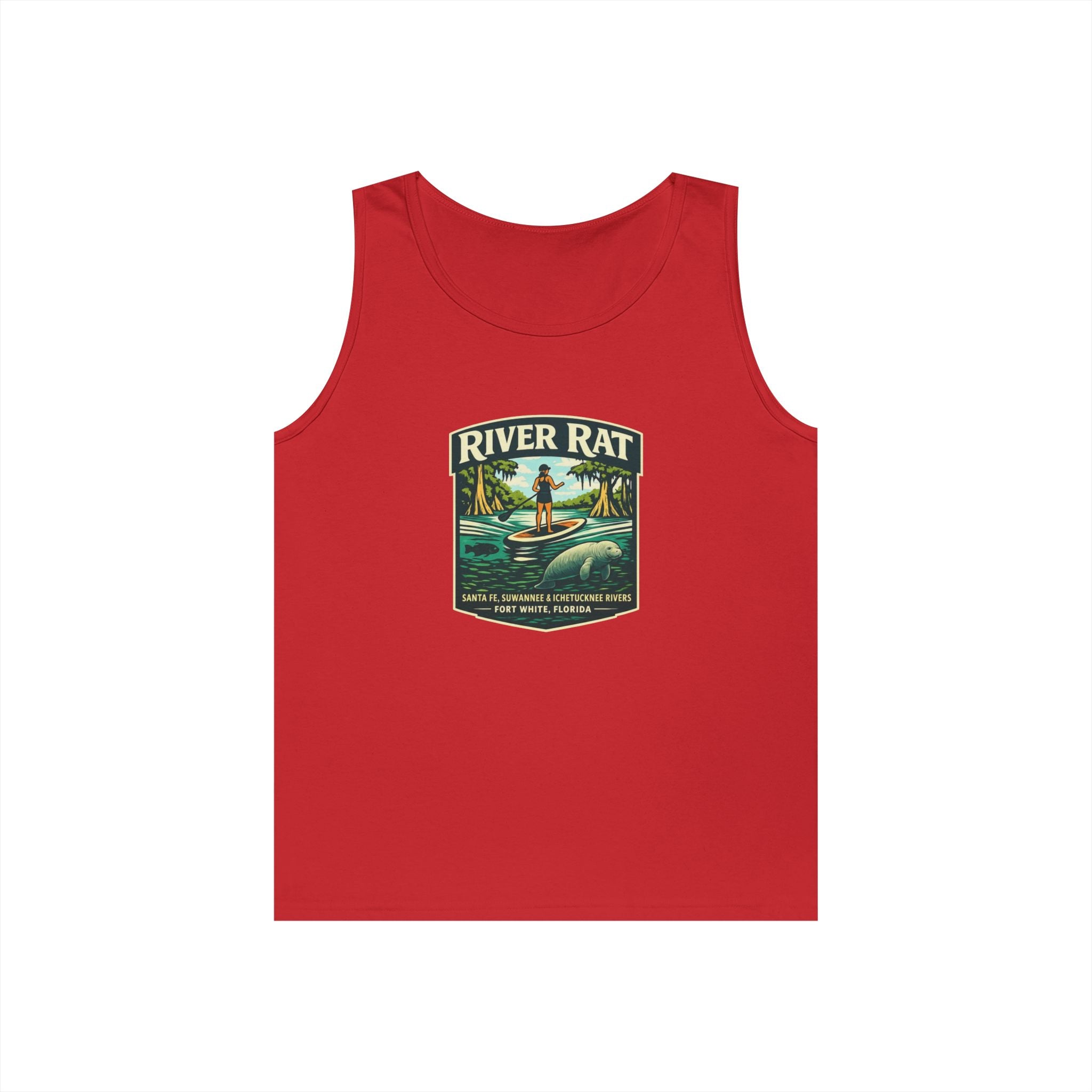 River Rat Kayak Tank Top — Vintage River Fishing Outdoor Graphic