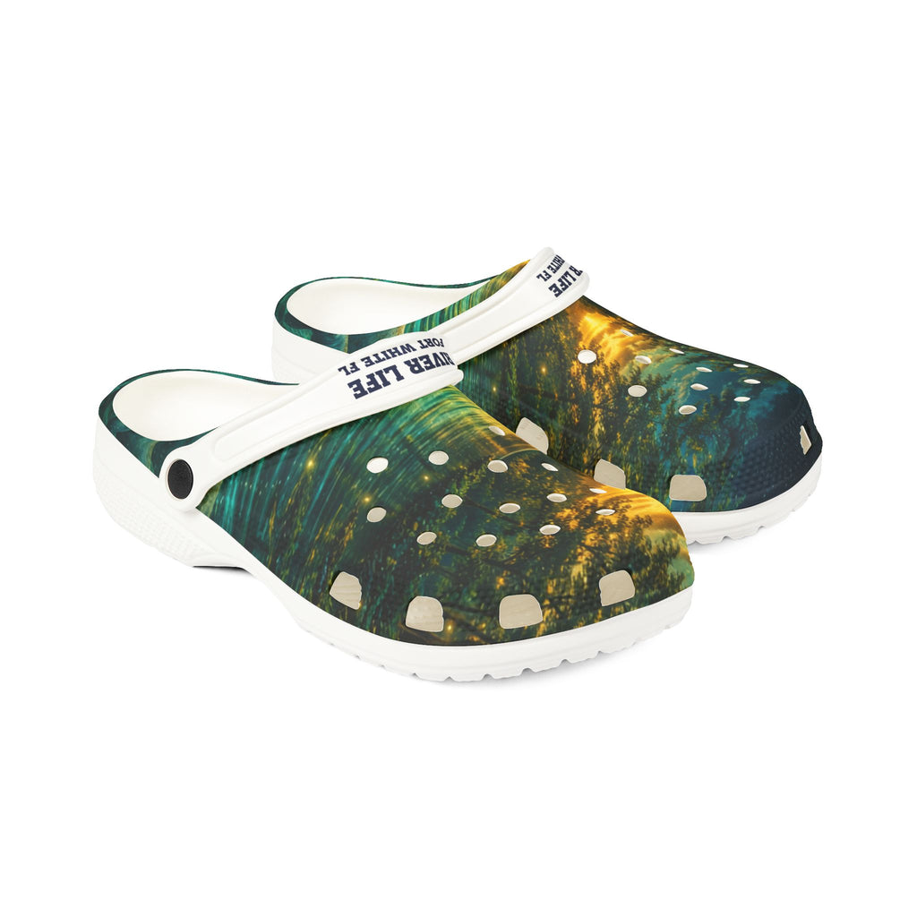 Golden Springs Print EVA Clogs — Lightweight Foam Slip-On Shoes