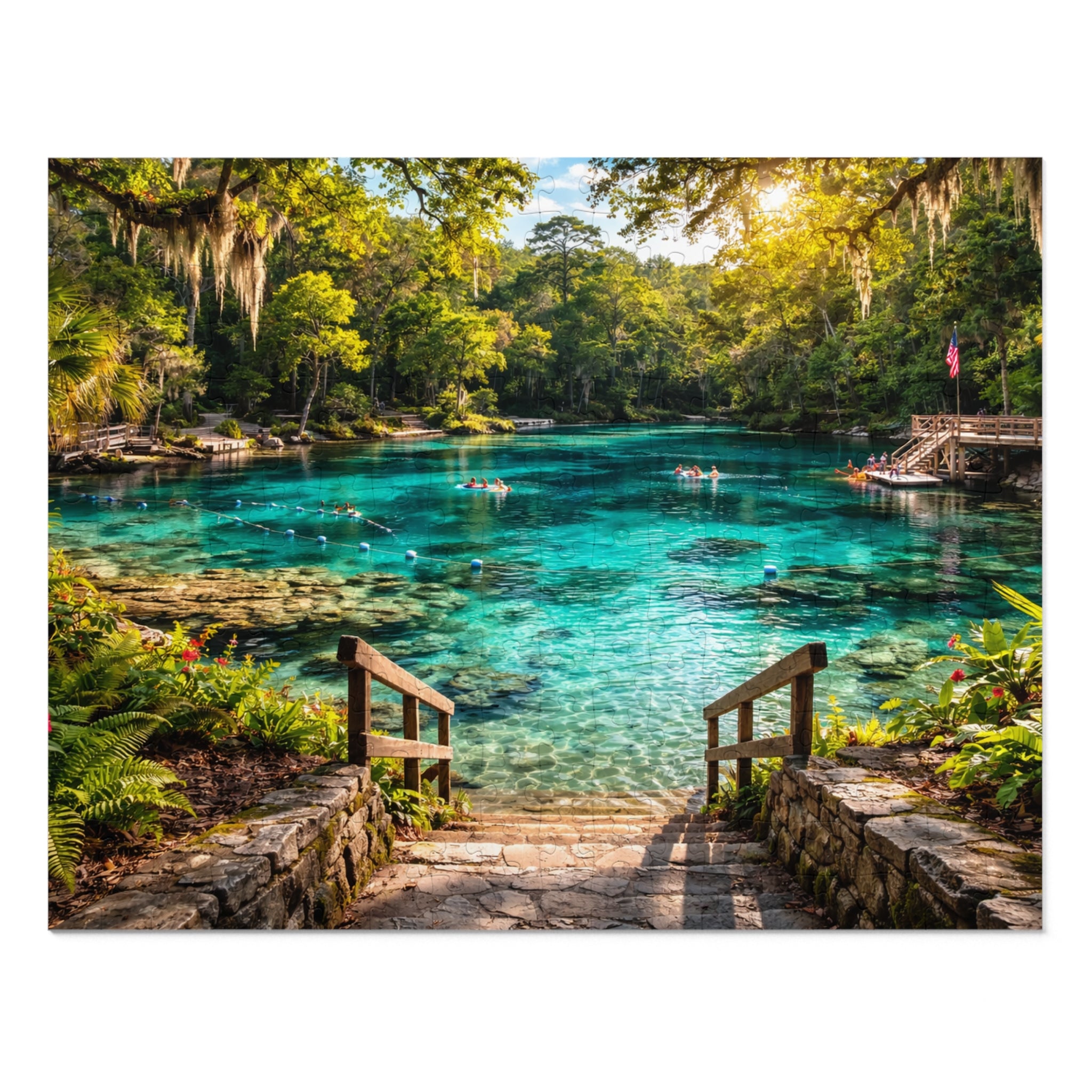 Ichetucknee Head Springs Jigsaw Puzzle with Tin — Scenic Nature Puzzle for Adults & Families