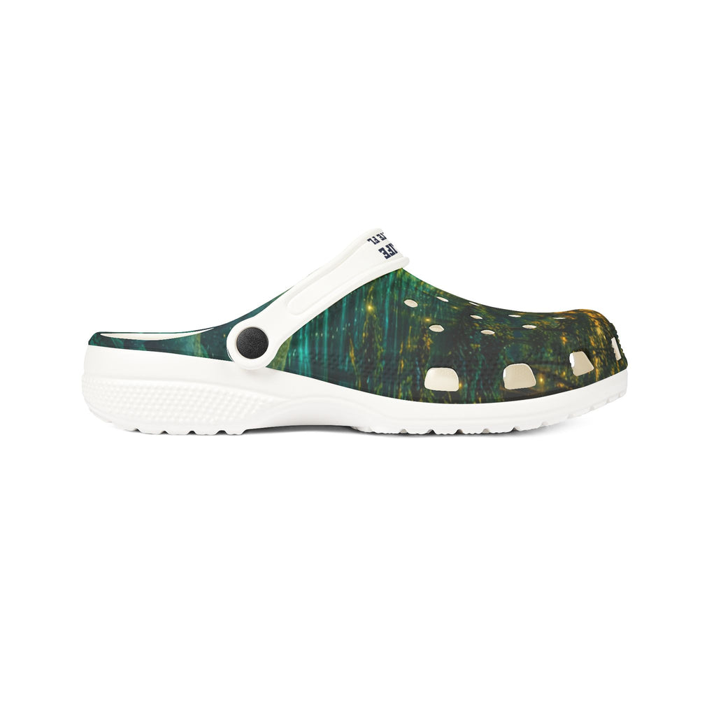 Golden Springs Print EVA Clogs — Lightweight Foam Slip-On Shoes
