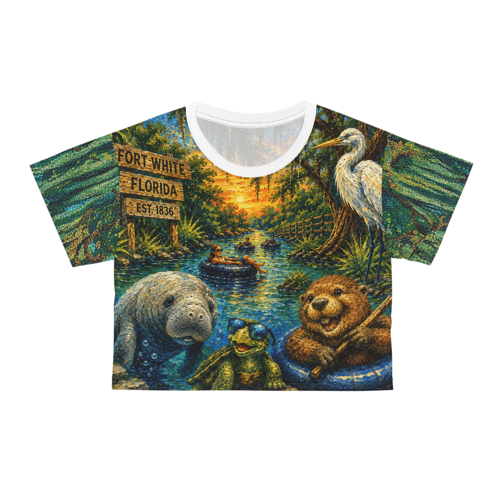 River Rat Gang – Ladies' All-Over Print V-Neck Tee | Fort White, Florida