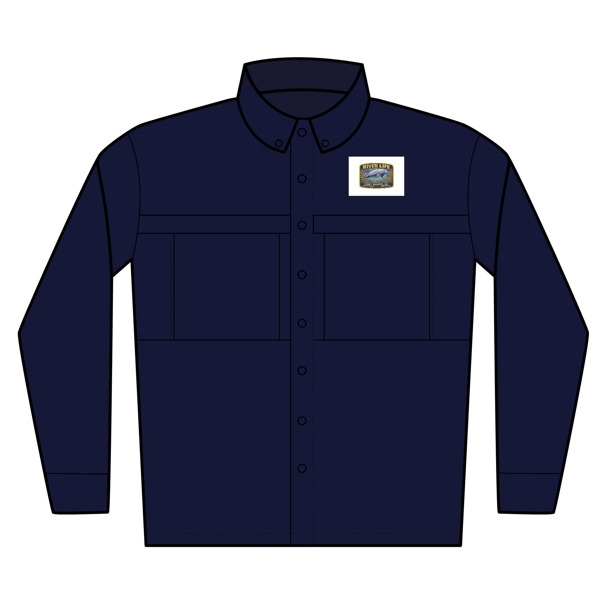 Fort White River Life Performance Shirt – Embroidered Manatee Badge – UV Long Sleeve