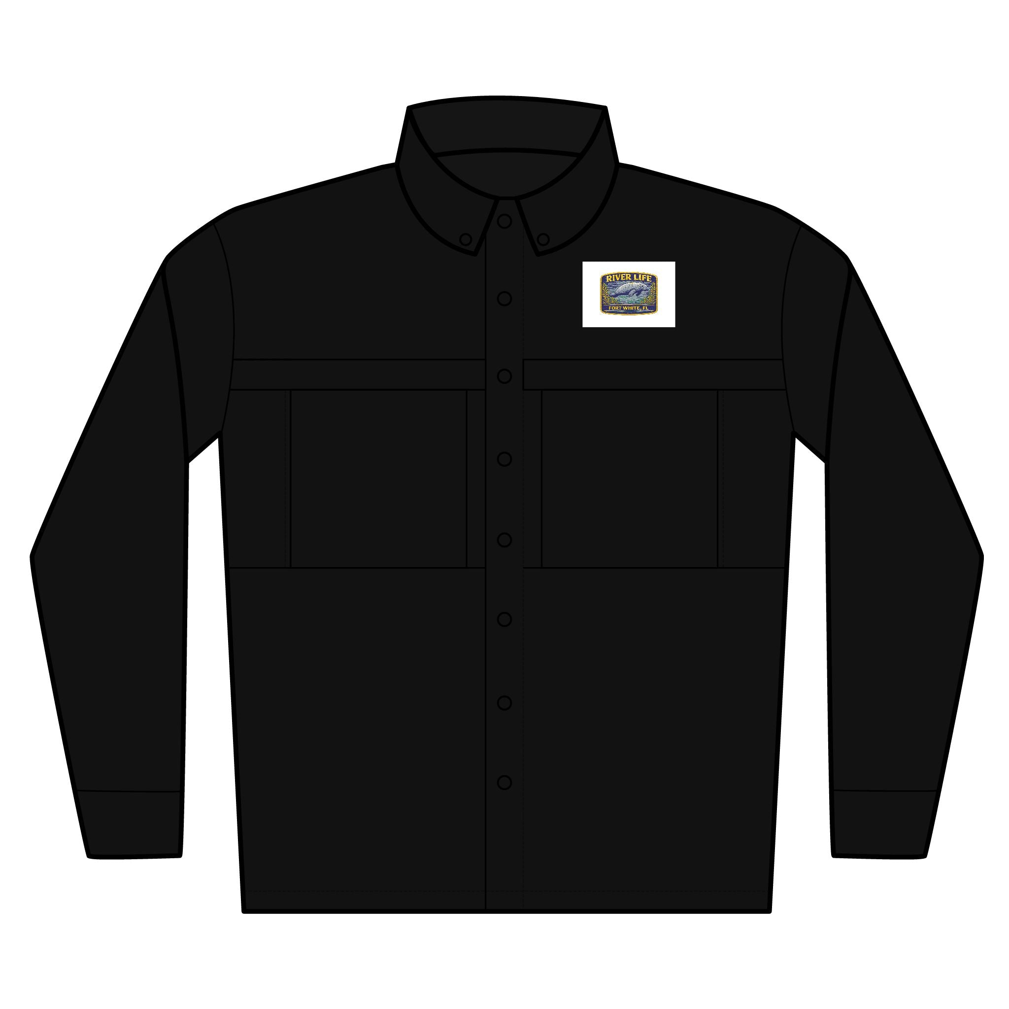 Fort White River Life Performance Shirt – Embroidered Manatee Badge – UV Long Sleeve