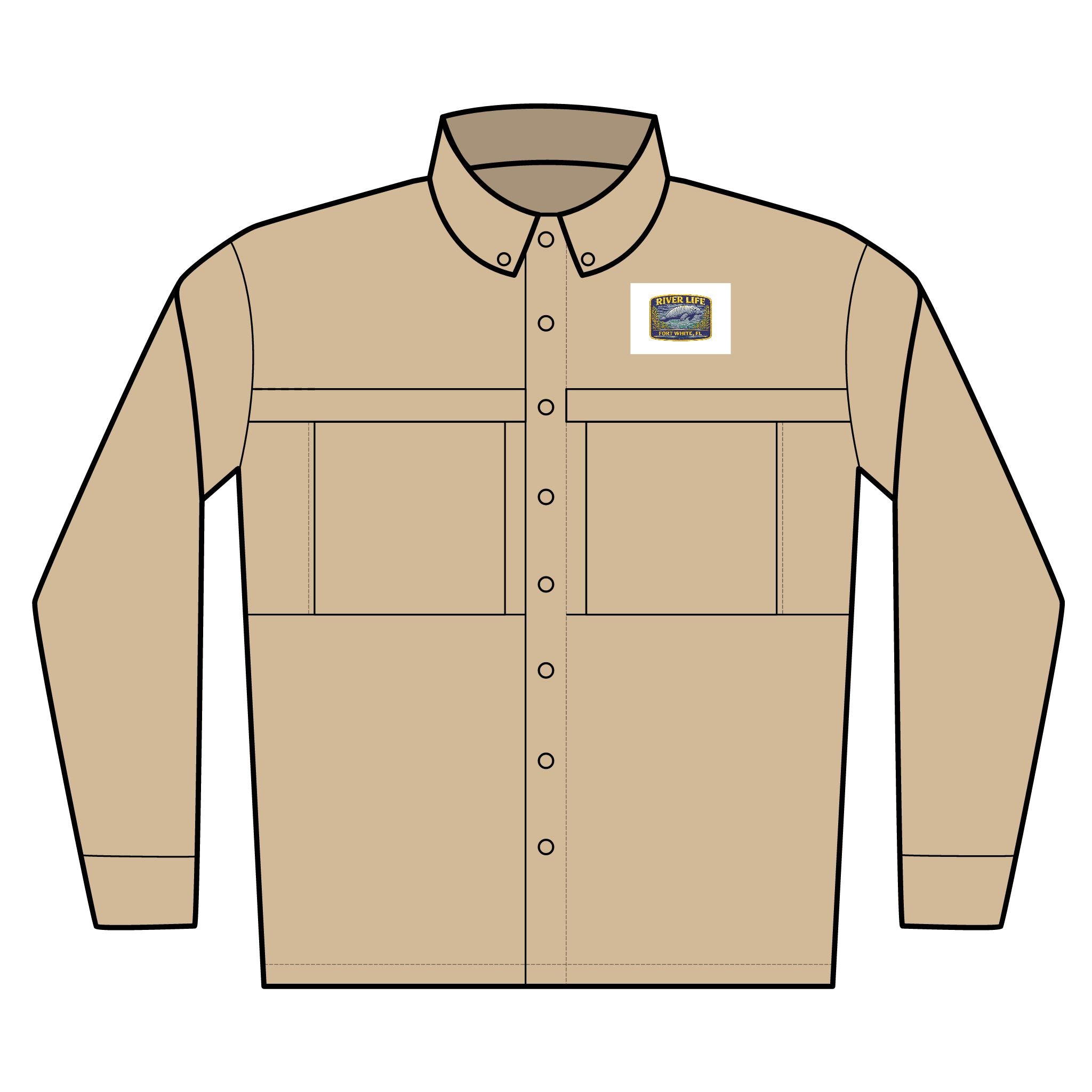 Fort White River Life Performance Shirt – Embroidered Manatee Badge – UV Long Sleeve