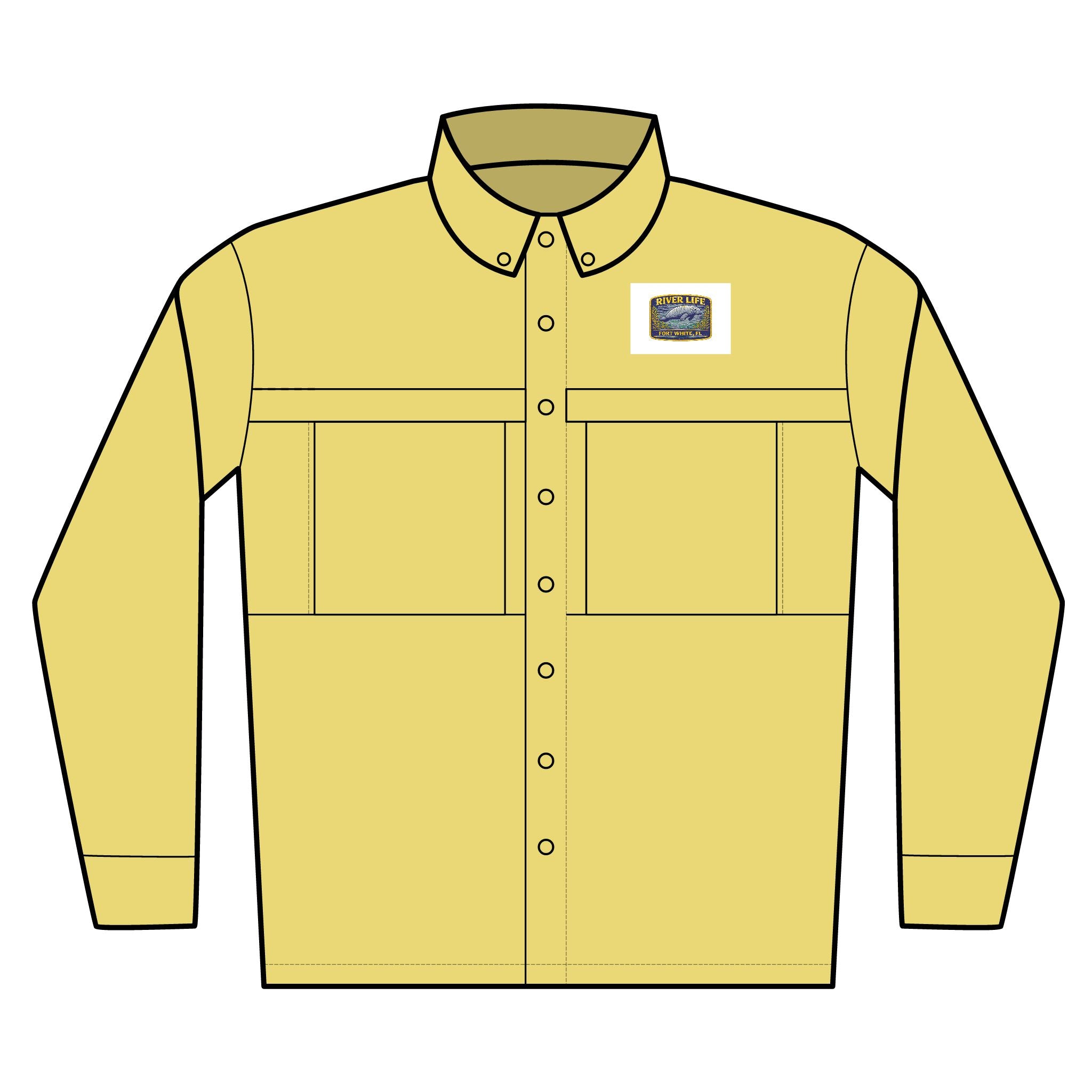 Fort White River Life Performance Shirt – Embroidered Manatee Badge – UV Long Sleeve