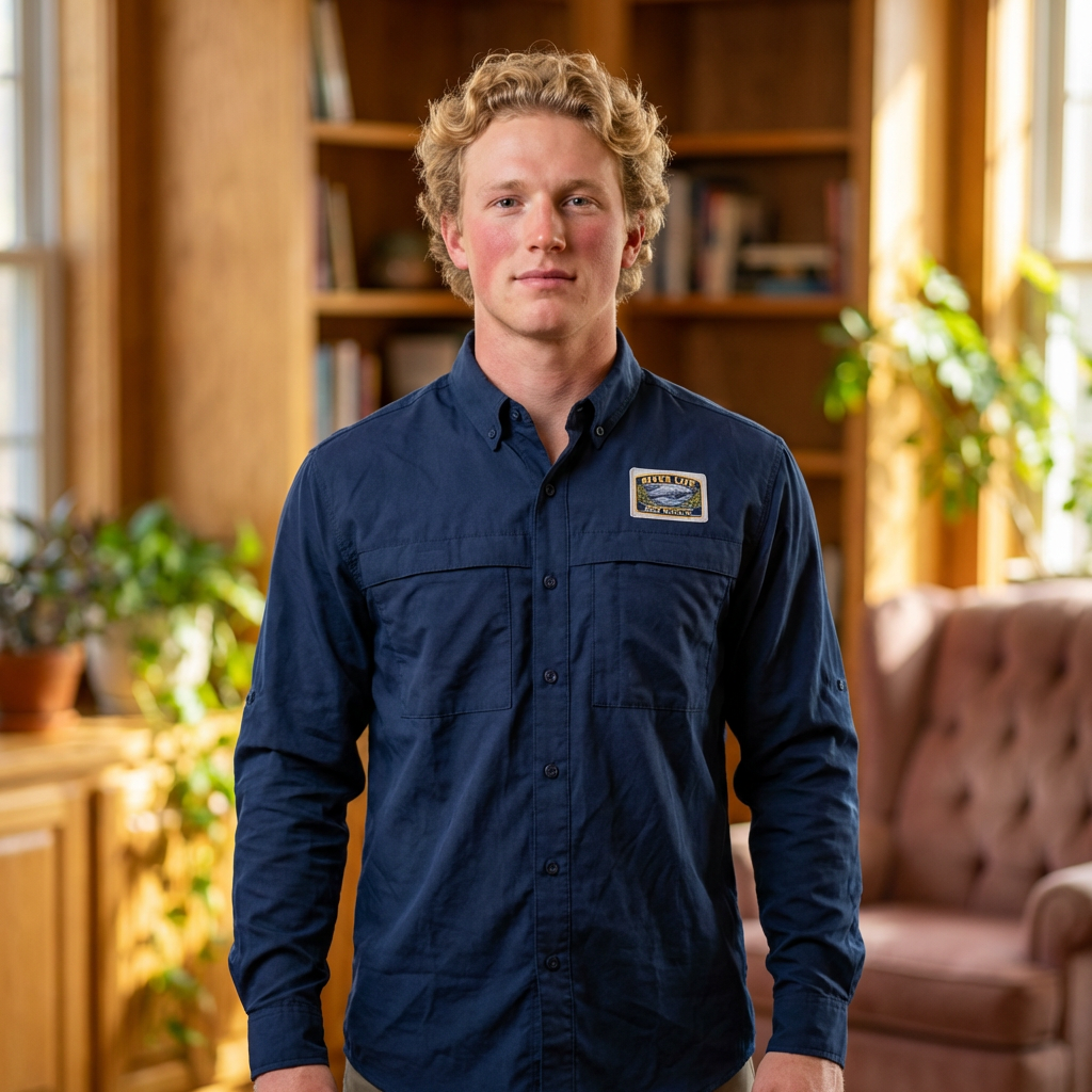 Fort White River Life Performance Shirt – Embroidered Manatee Badge – UV Long Sleeve