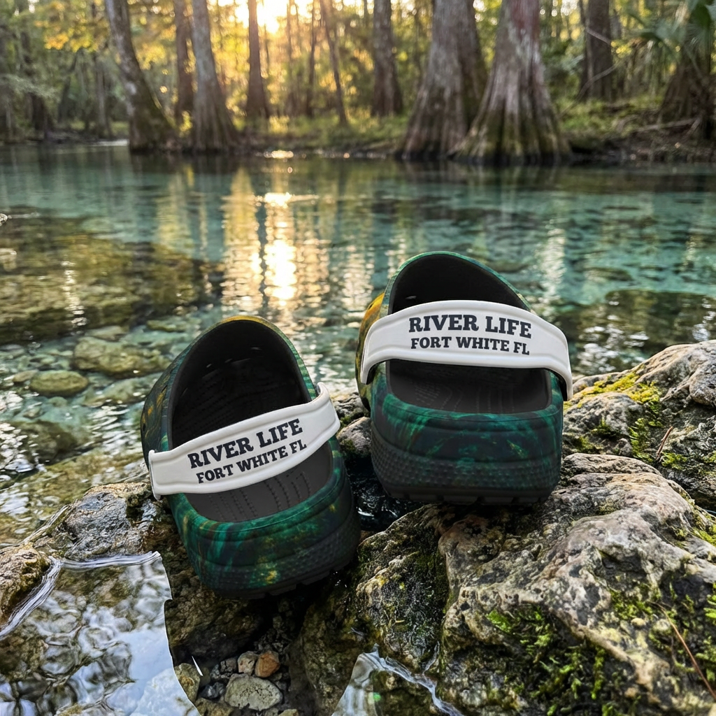 Golden Springs Print EVA Clogs — Lightweight Foam Slip-On Shoes