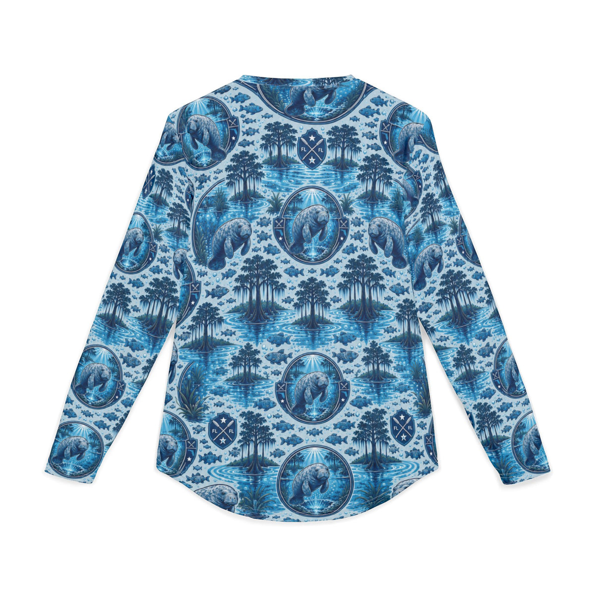 Fort White Florida Manatee Springs All-Over Print Long Sleeve Shirt