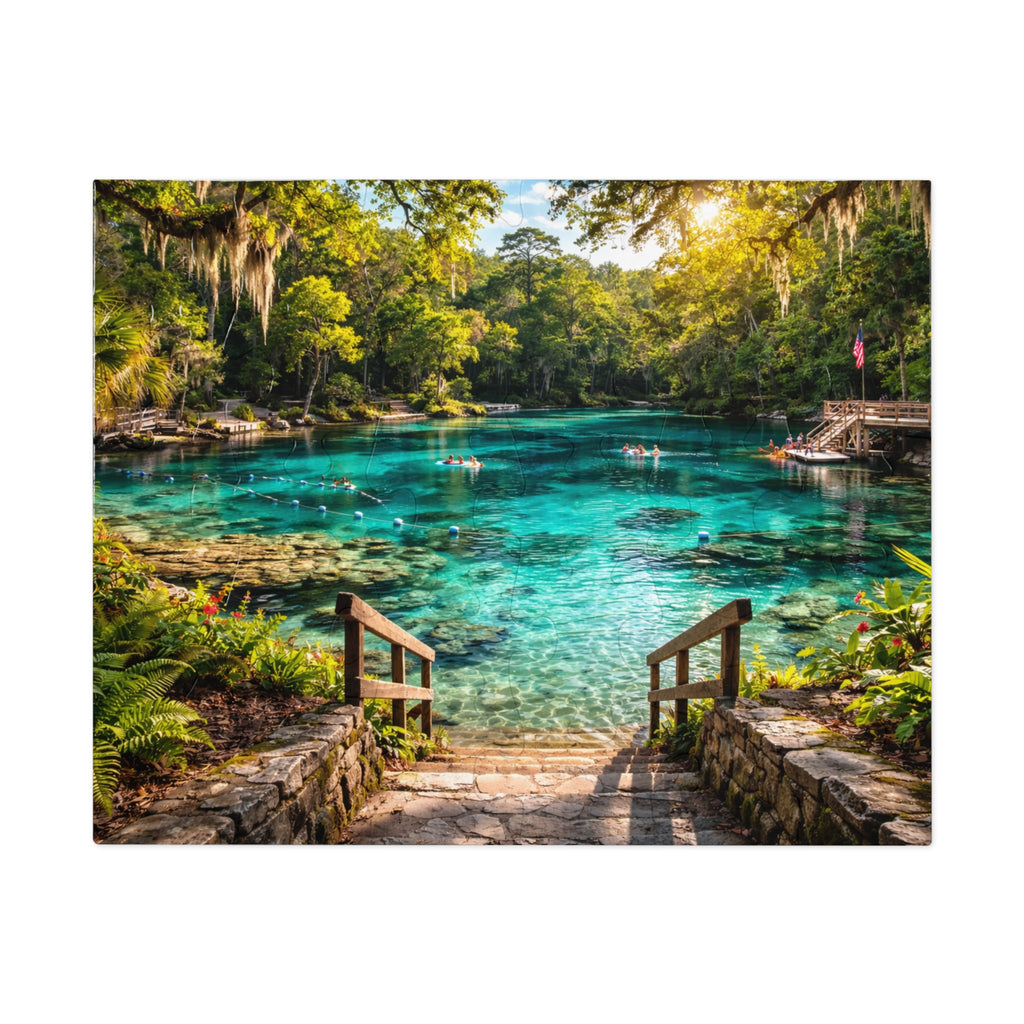 Ichetucknee River Jigsaw Puzzle with Tin — Scenic Nature Puzzle for Adults & Families