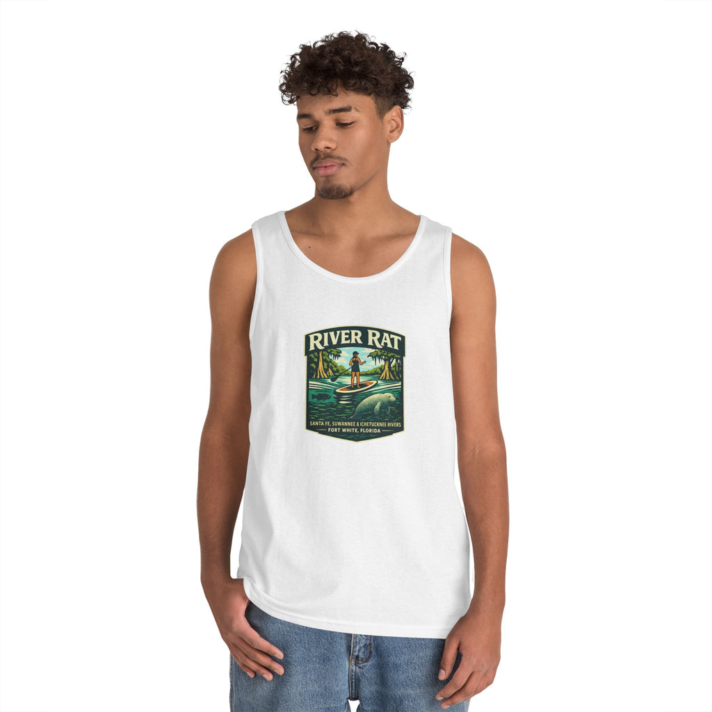 River Rat Kayak Tank Top — Vintage River Fishing Outdoor Graphic