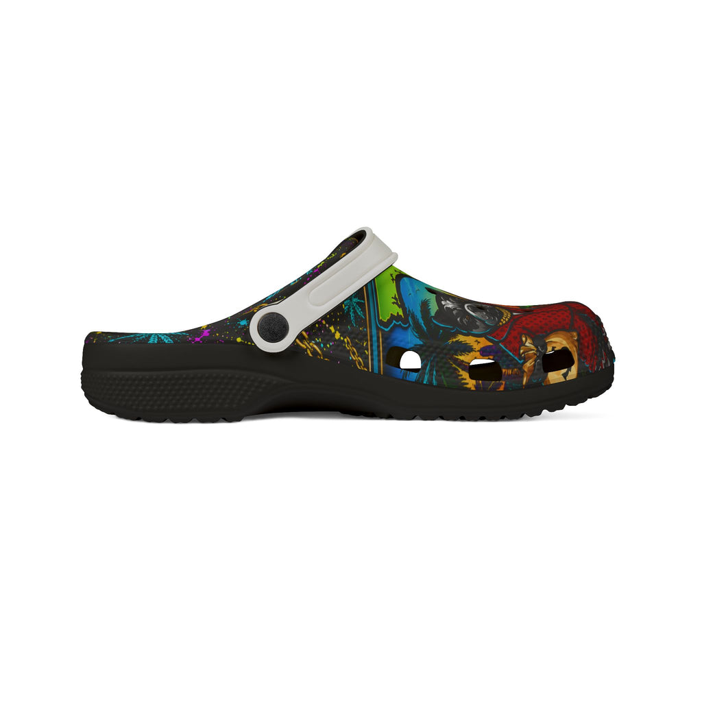 Shinetime Clogs — Colorful Cartoon Dog Crew Design (All-Over Print)