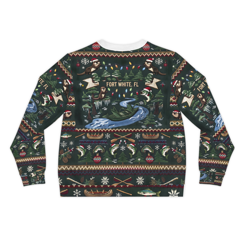 River Christmas Sweatshirt – Fort White FL Holiday Boating Ugly Sweater