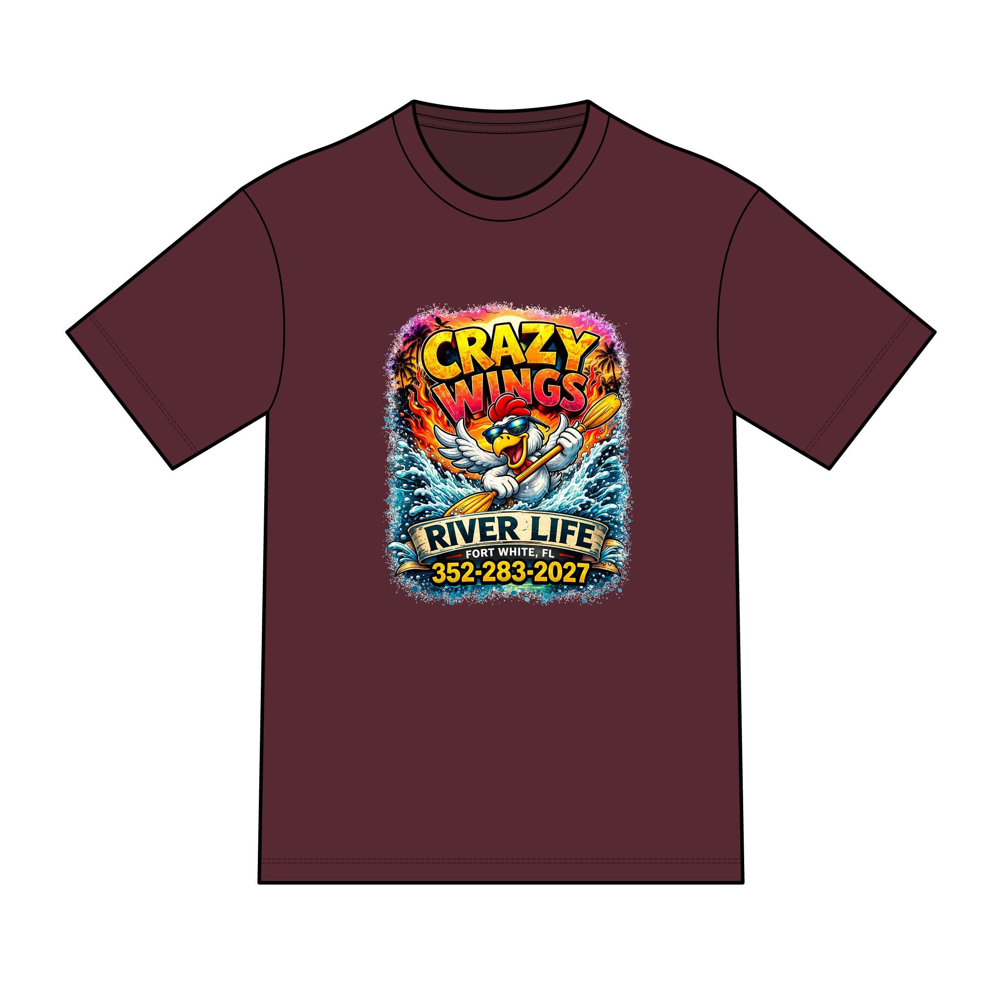 The Owen – Crazy Wings x River Life Men’s T-Shirt | Fort White FL Springs Edition