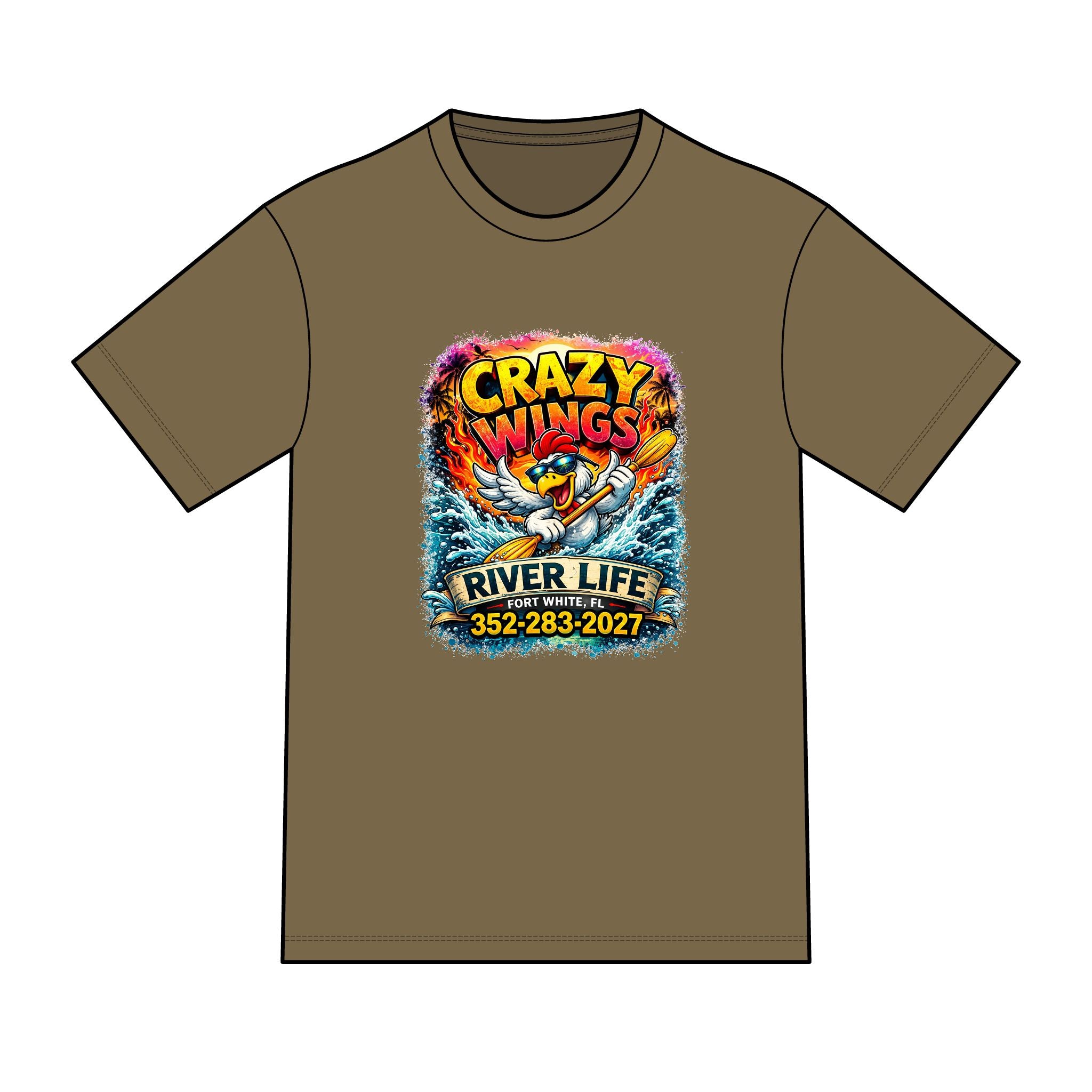 The Owen – Crazy Wings x River Life Men’s T-Shirt | Fort White FL Springs Edition