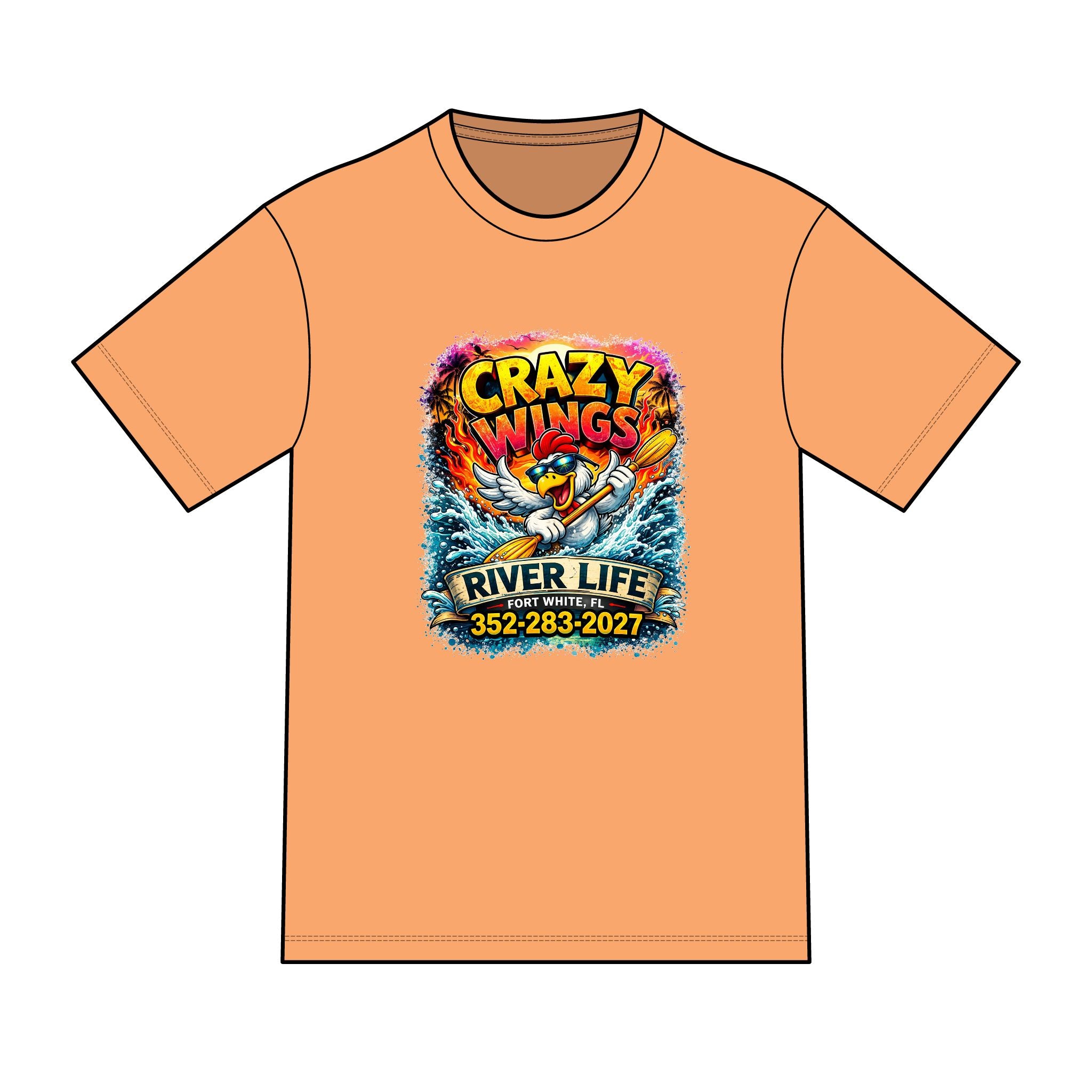 The Owen – Crazy Wings x River Life Men’s T-Shirt | Fort White FL Springs Edition