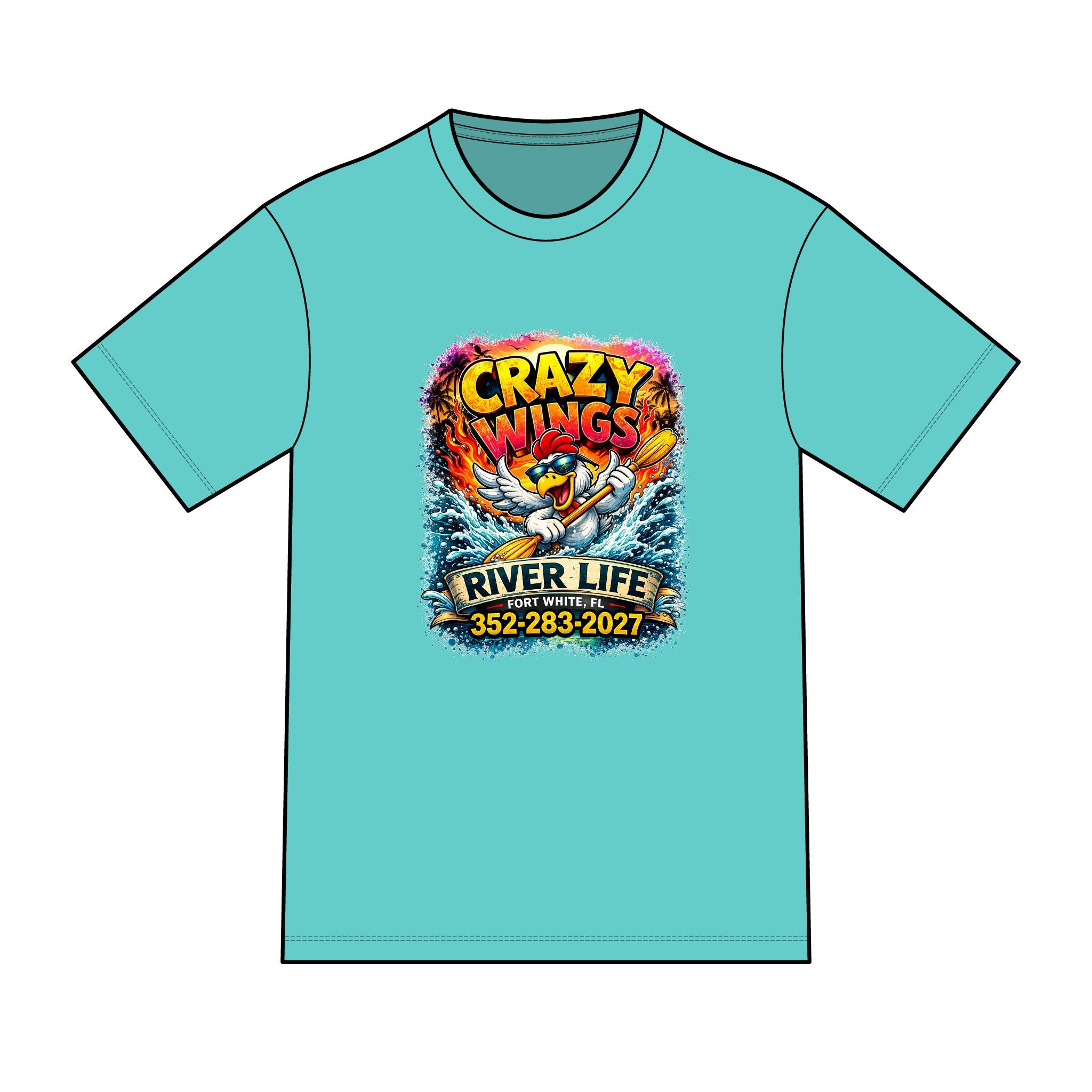 The Owen – Crazy Wings x River Life Men’s T-Shirt | Fort White FL Springs Edition