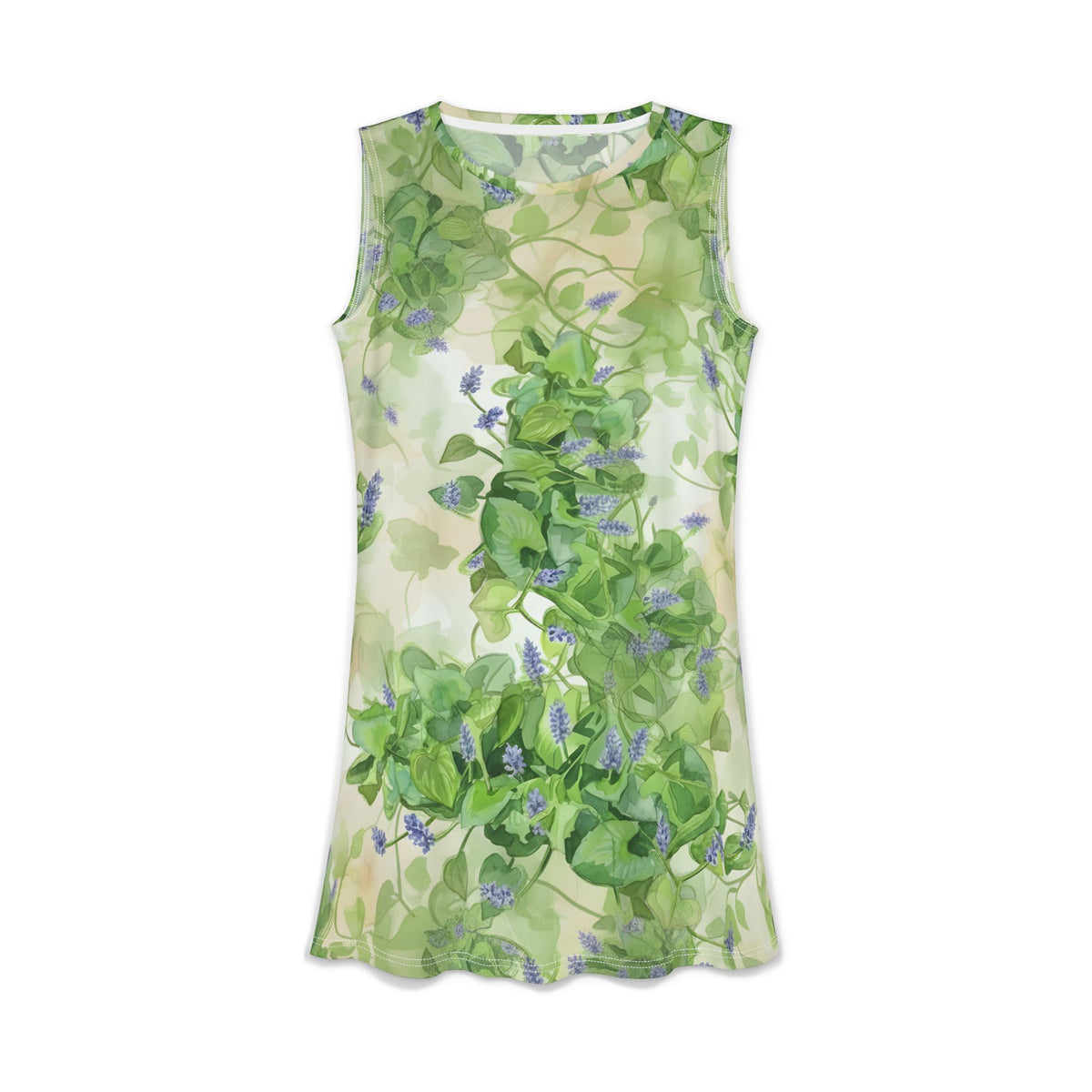 River Hyacinth Reverie Sleeveless Dress — Floral Casual Sundress