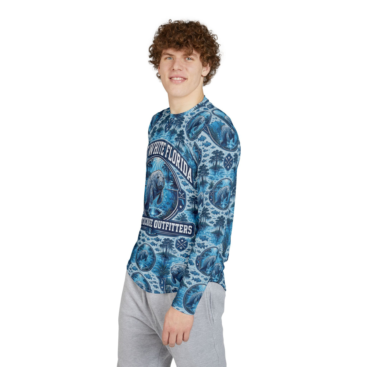 Fort White Florida Manatee Springs All-Over Print Long Sleeve Shirt