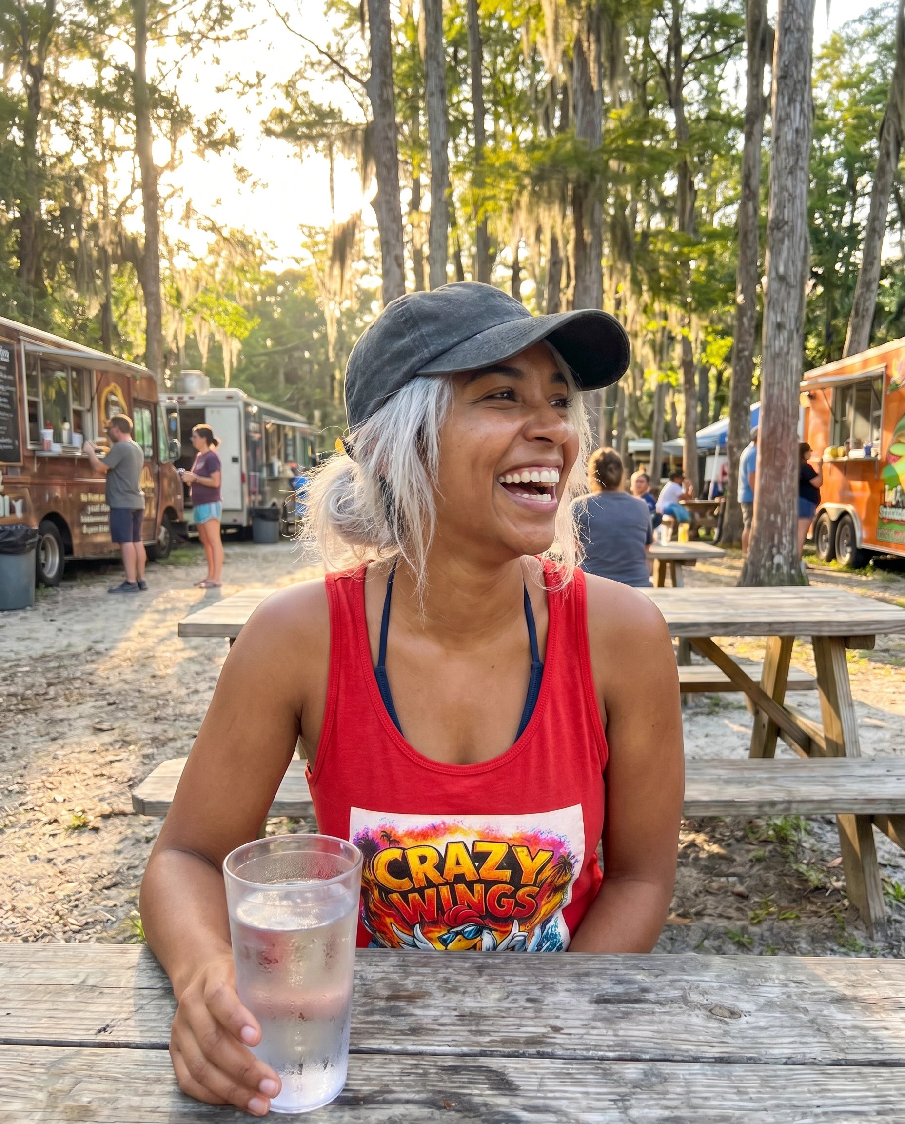 The Cheri Tank Crazy Wings lifestyle at riverside food truck park