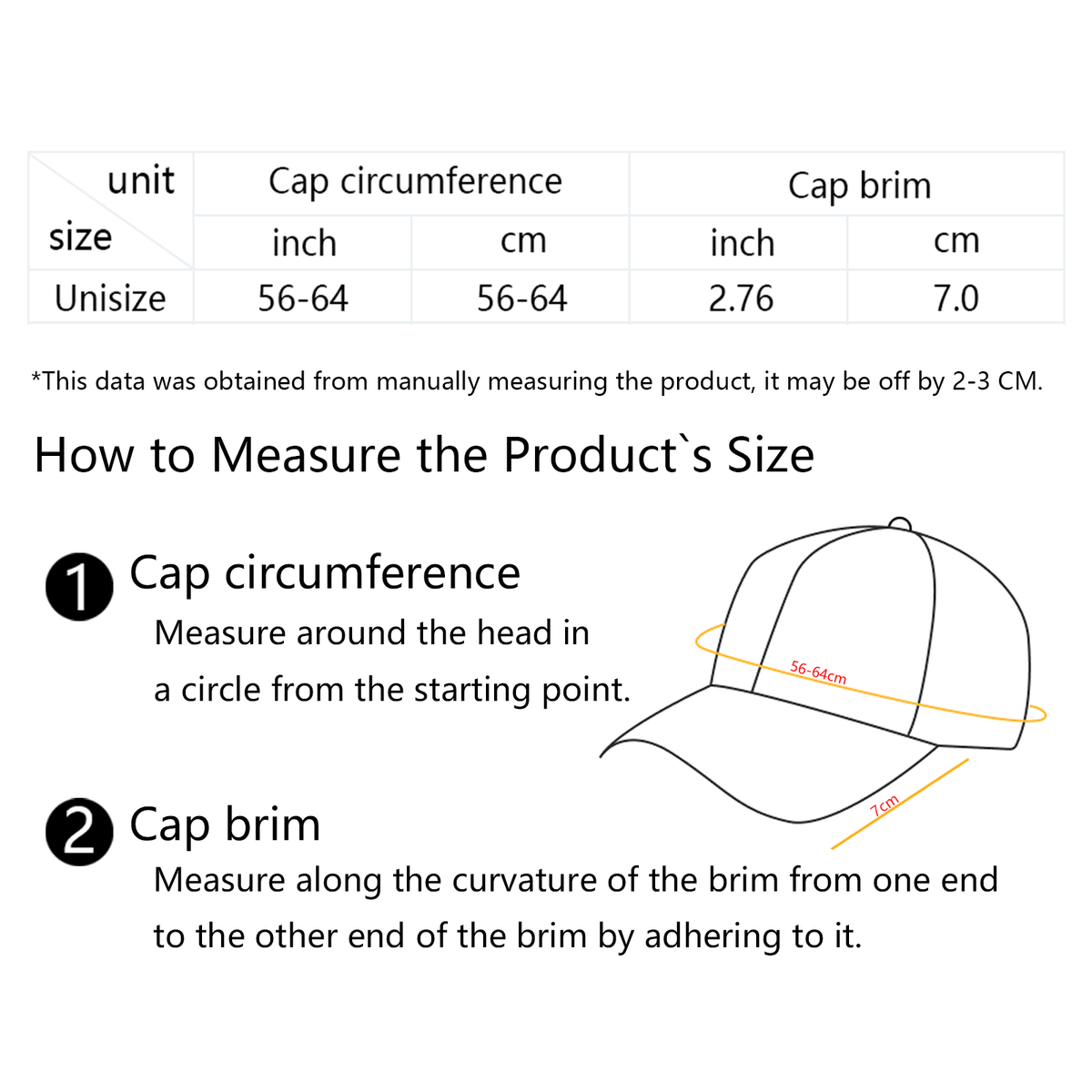 Unisex Flat Brim Baseball Cap