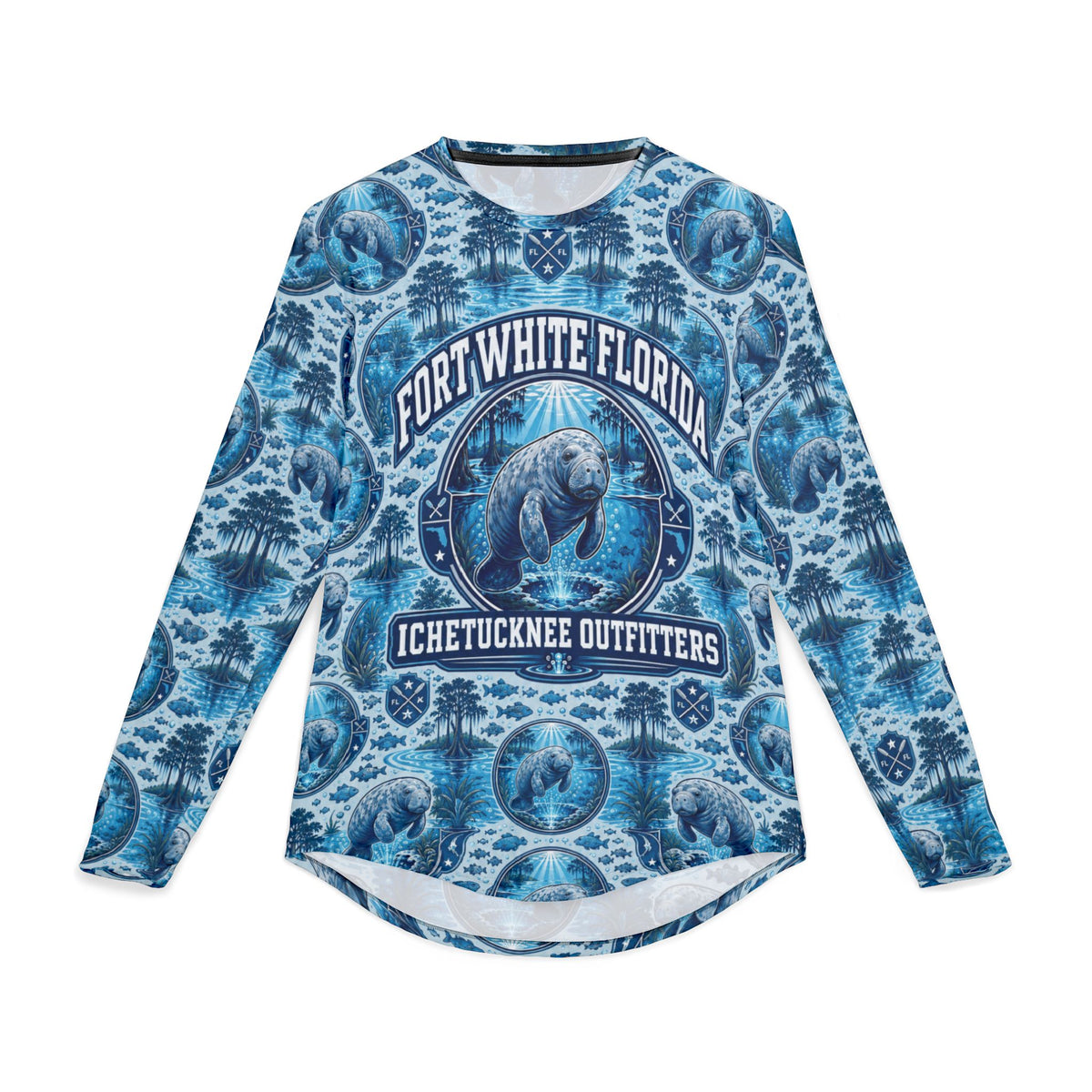 Fort White Florida Manatee Springs All-Over Print Long Sleeve Shirt