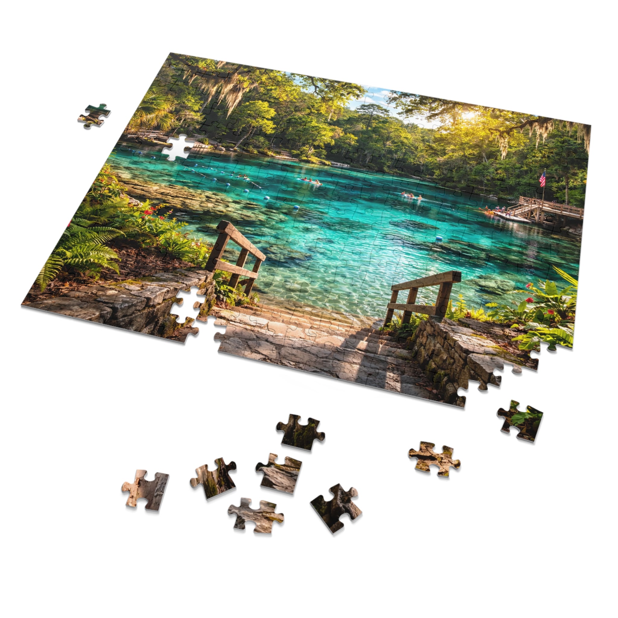 Ichetucknee Head Springs Jigsaw Puzzle with Tin — Scenic Nature Puzzle for Adults & Families