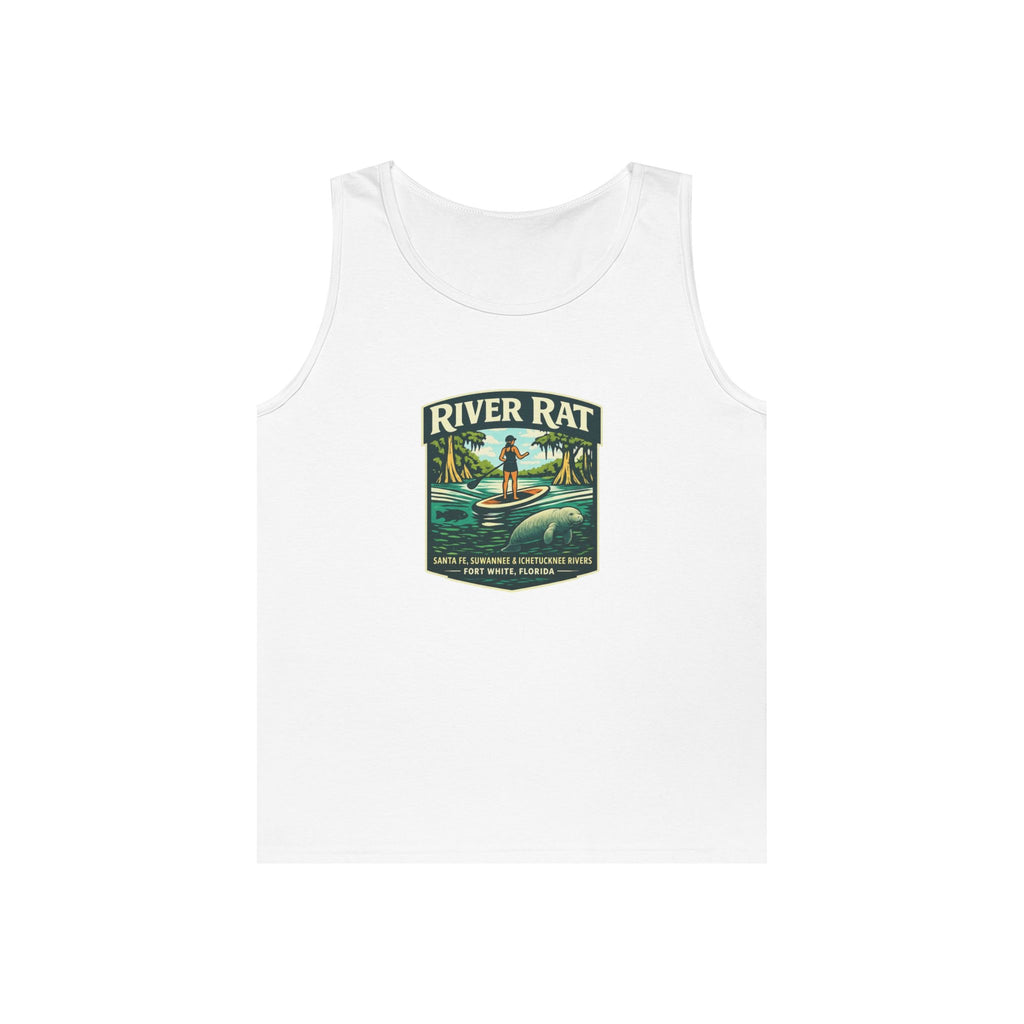 River Rat Kayak Tank Top — Vintage River Fishing Outdoor Graphic