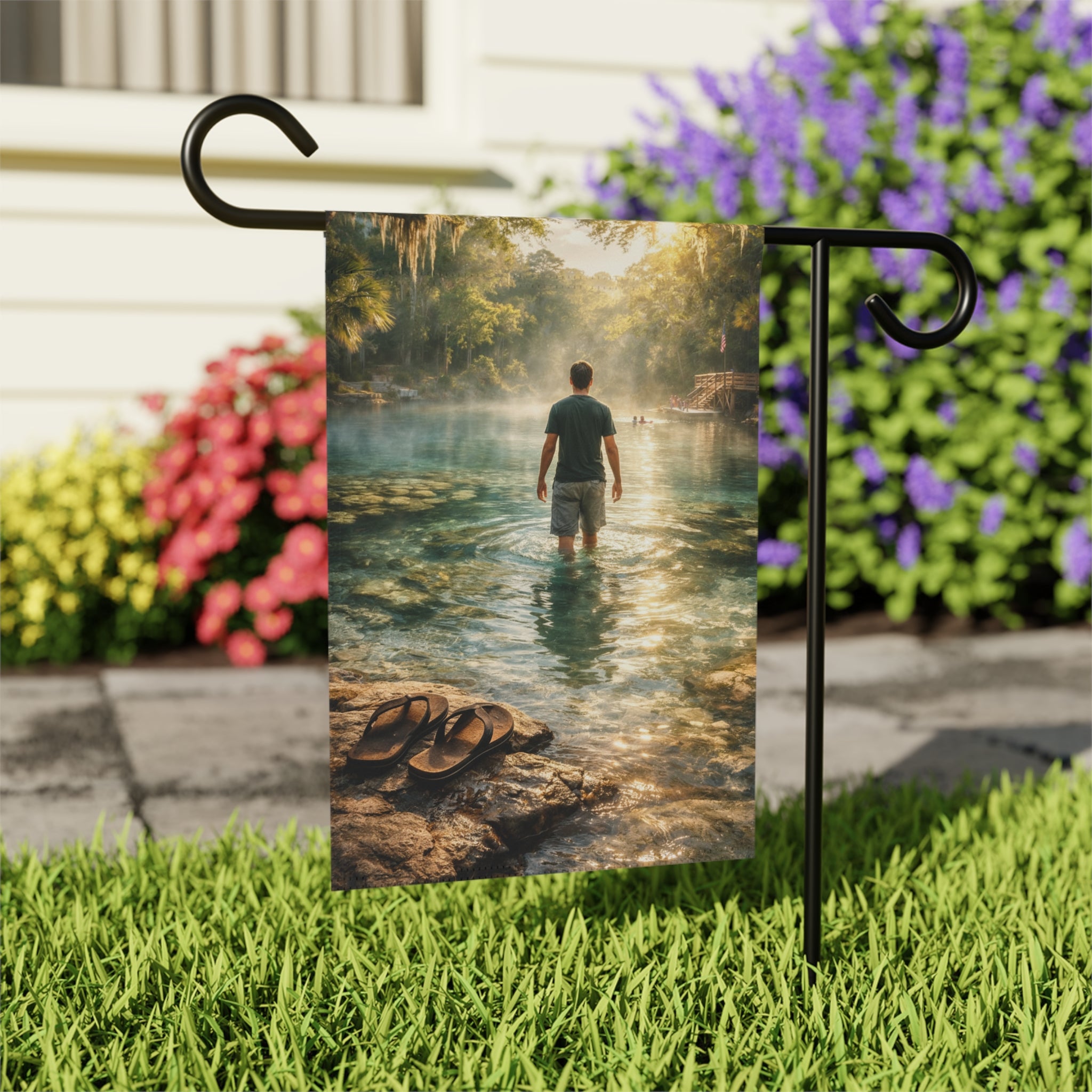 Fort White Springs Garden Flag — Florida River Life Wall Art