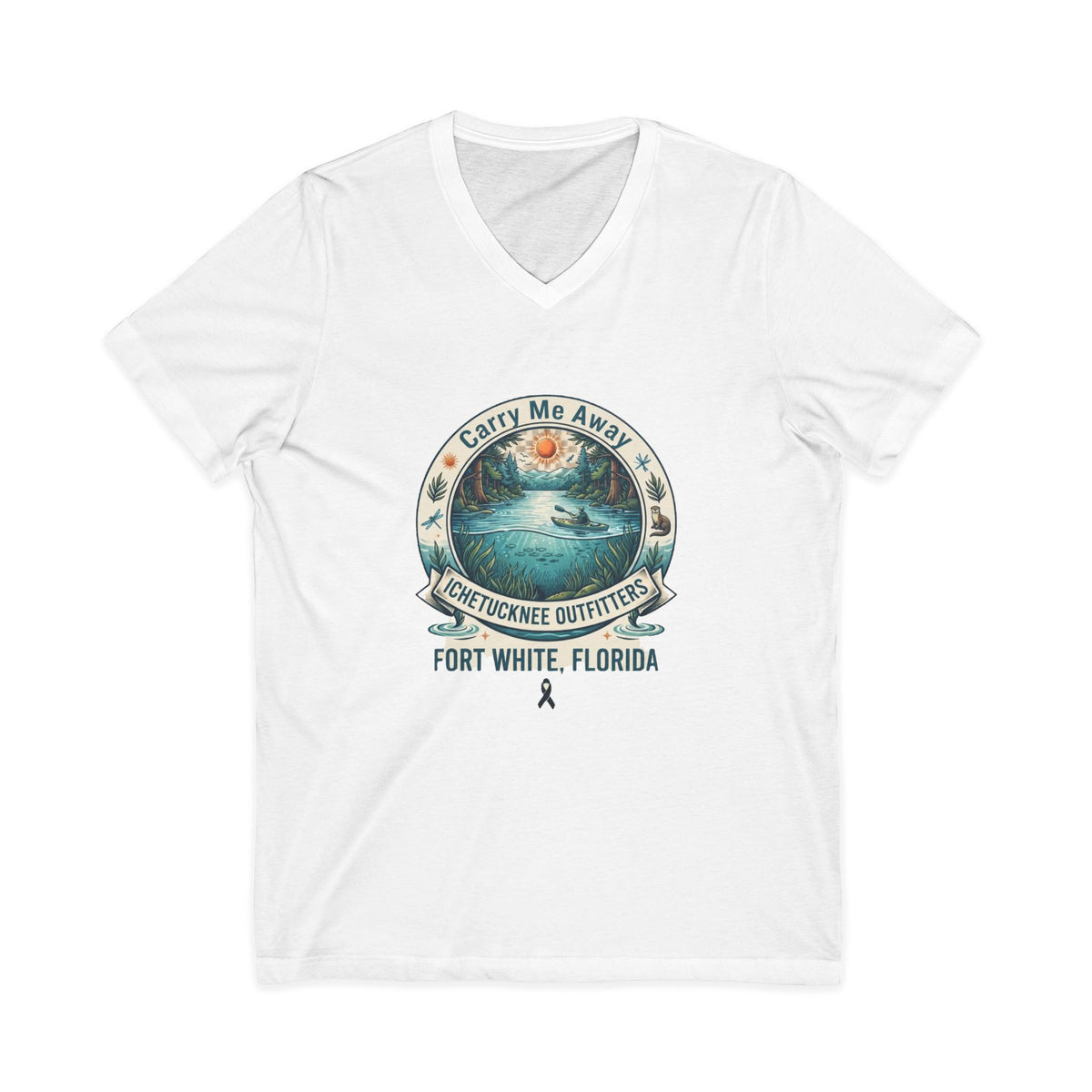 Fort White, Florida — 'Carry Me Away' Vintage Surf Graphic V‑Neck