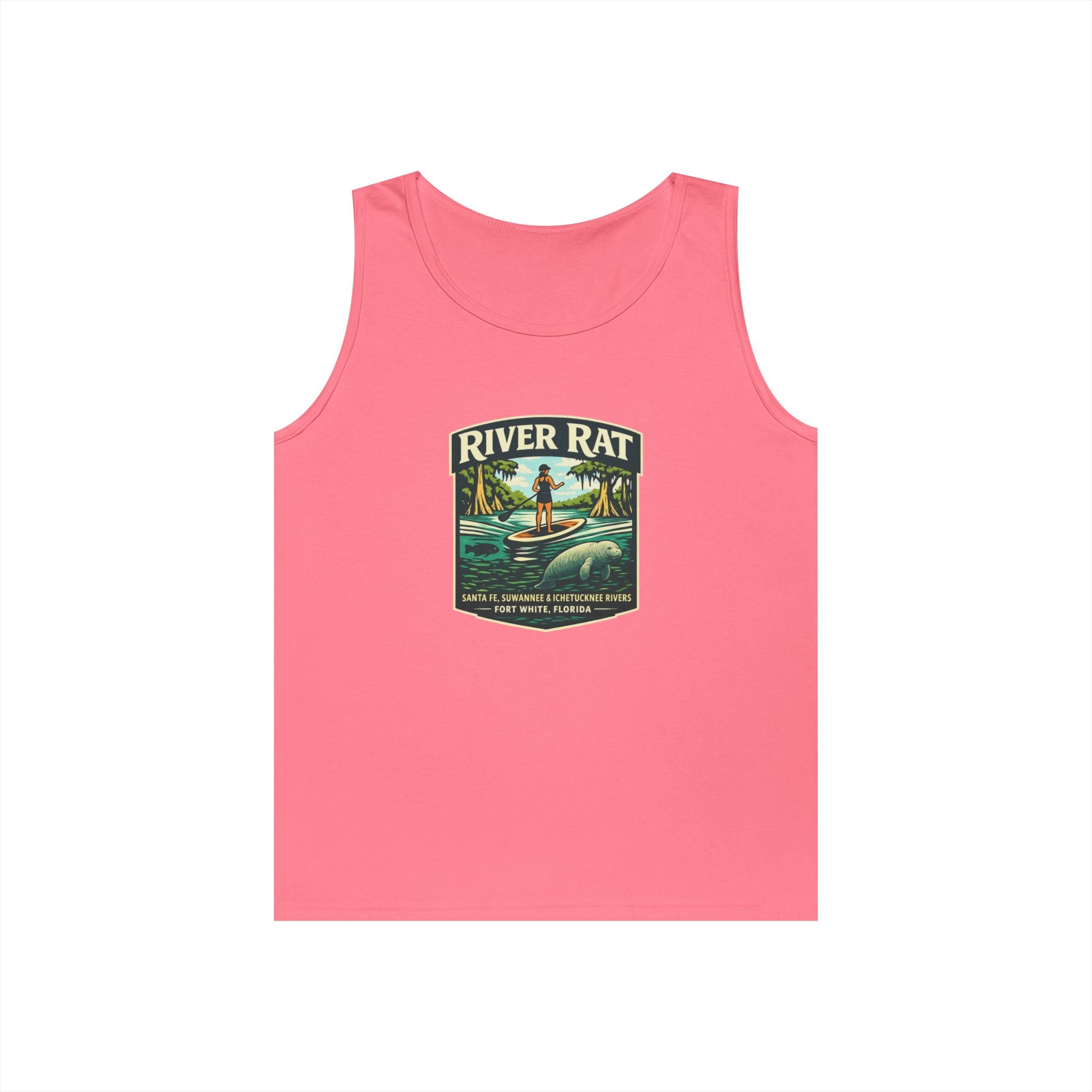 River Rat Kayak Tank Top — Vintage River Fishing Outdoor Graphic