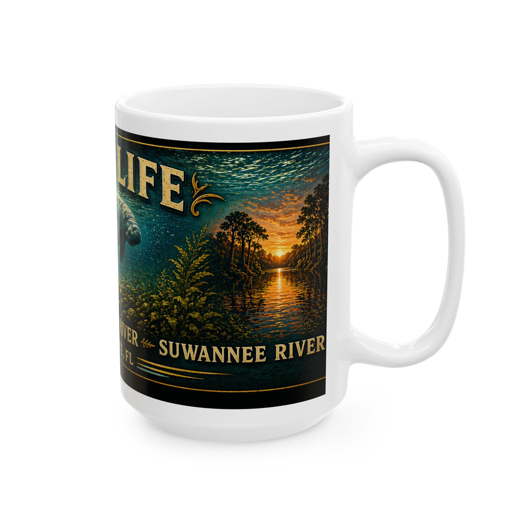 River Life Ceramic Mug — Manatee/ Golden Springs River Design (11oz & 15oz)
