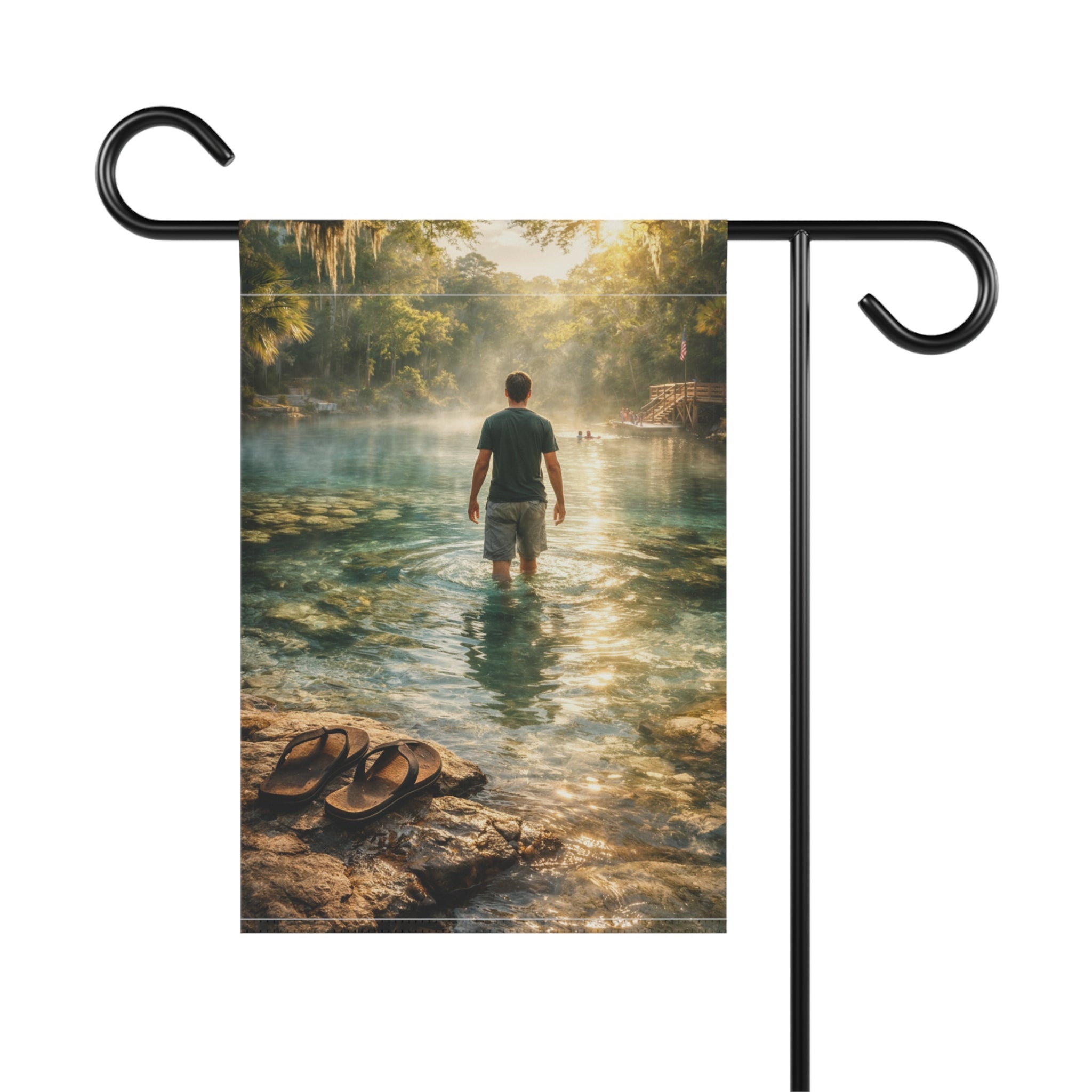 Fort White Springs Garden Flag — Florida River Life Wall Art