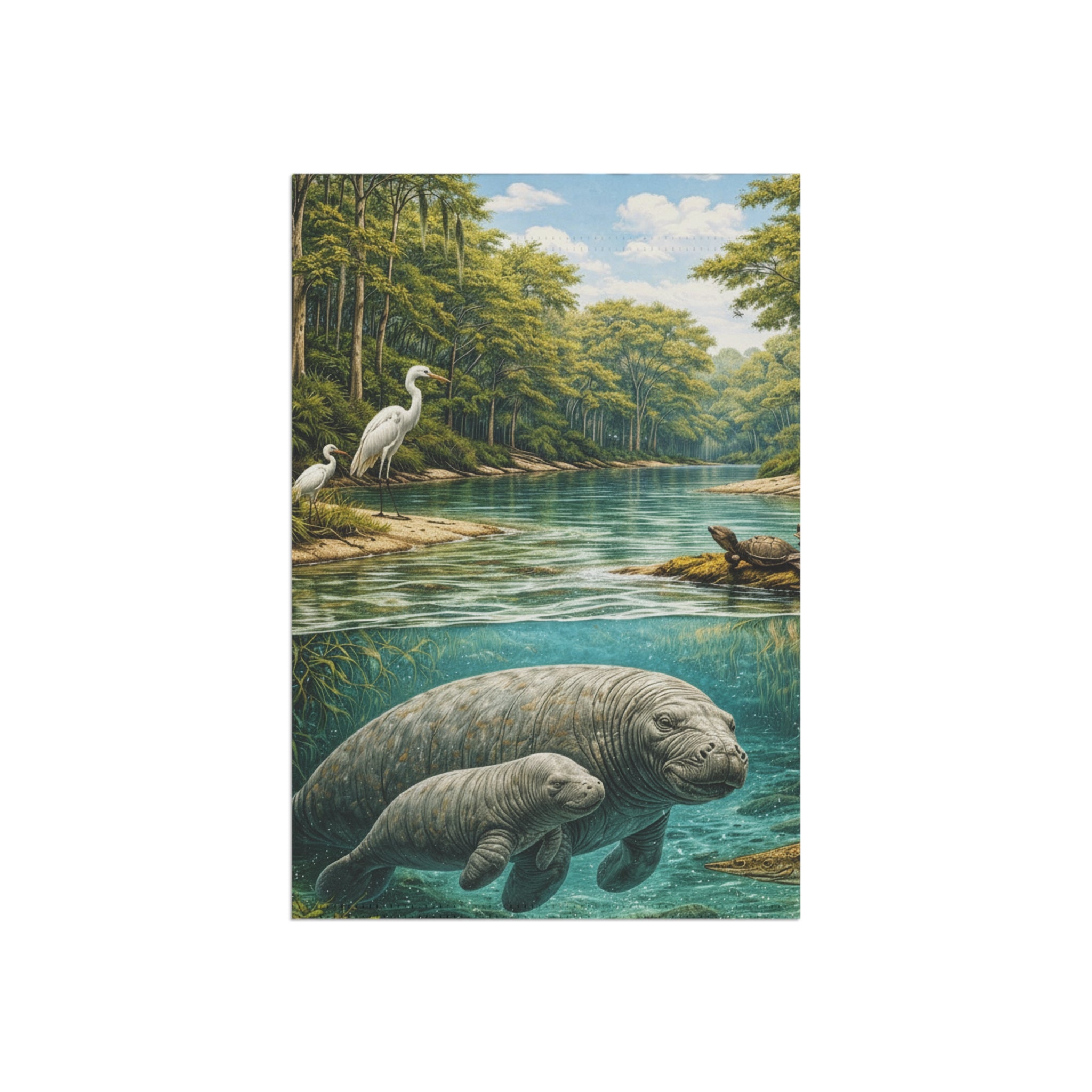 Manatee River Garden Flag – Tropical Wildlife House Banner