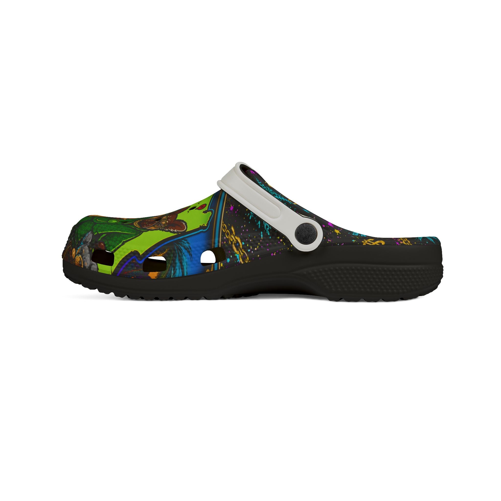 Shinetime Clogs — Colorful Cartoon Dog Crew Design (All-Over Print)