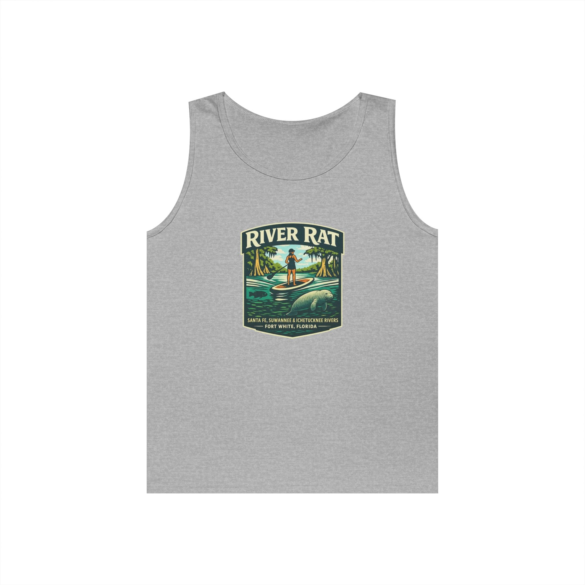 River Rat Kayak Tank Top — Vintage River Fishing Outdoor Graphic
